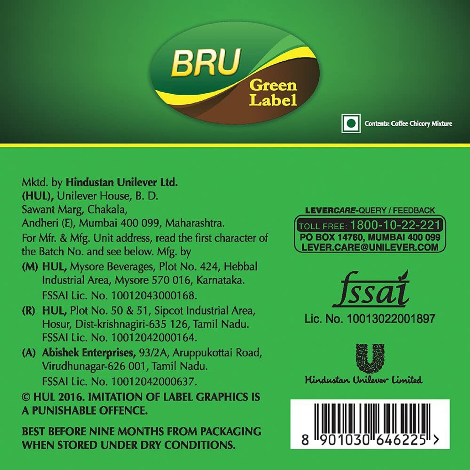 Image of BRU GREEN LABLE FILTER COFFEE PACK OF 2 Filter Coffee (2 x 0.5 kg, Chicory Flavoured)