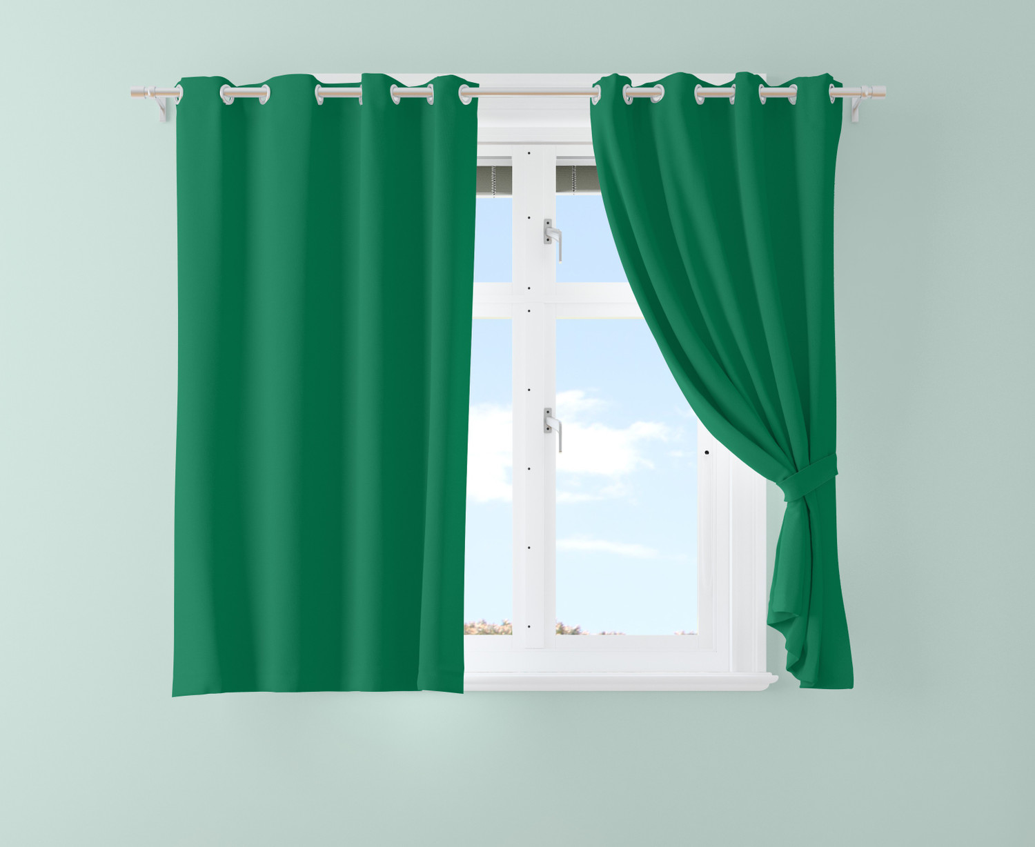 Image of GCPL 153 cm (5 ft) Window Cotton Blackout Curtain (Pack Of 2) (Maroon, Self Design)