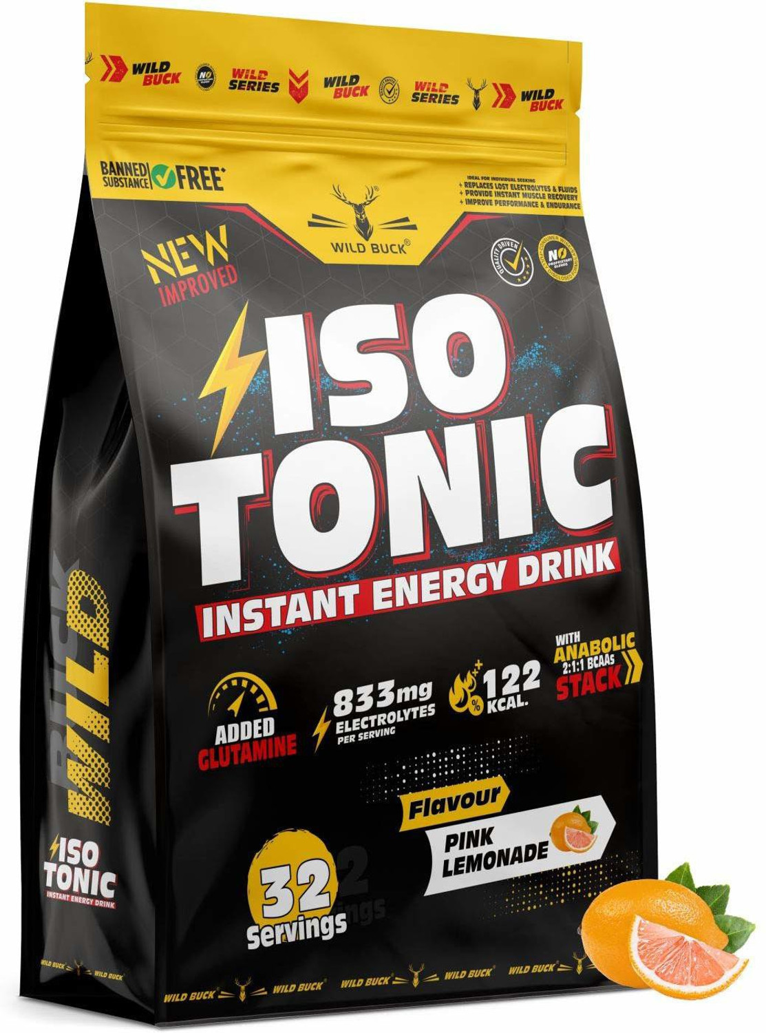 WILD BUCK Isotonic Energy Drink with Glutamine, Electrolytes, BCAA - Image 6