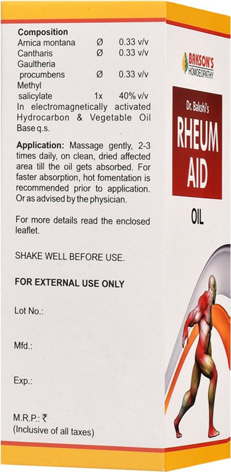 Image of Bakson's Homoeopathy Rheum aid oil Liquid (5 x 115 ml)