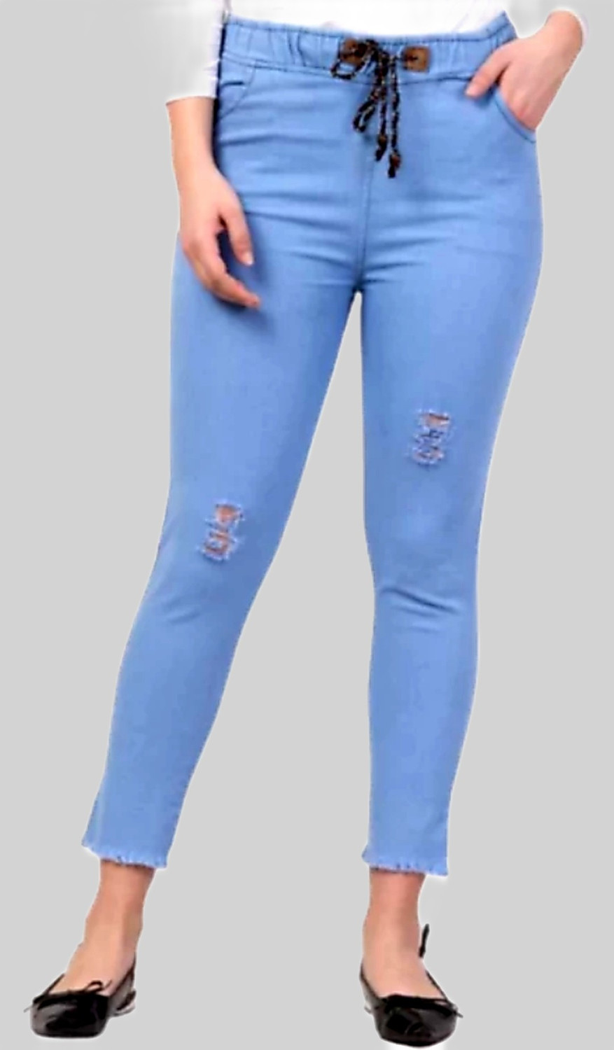 Image of RASHMI FASHION Women Regular Mid Rise Light Blue Jeans