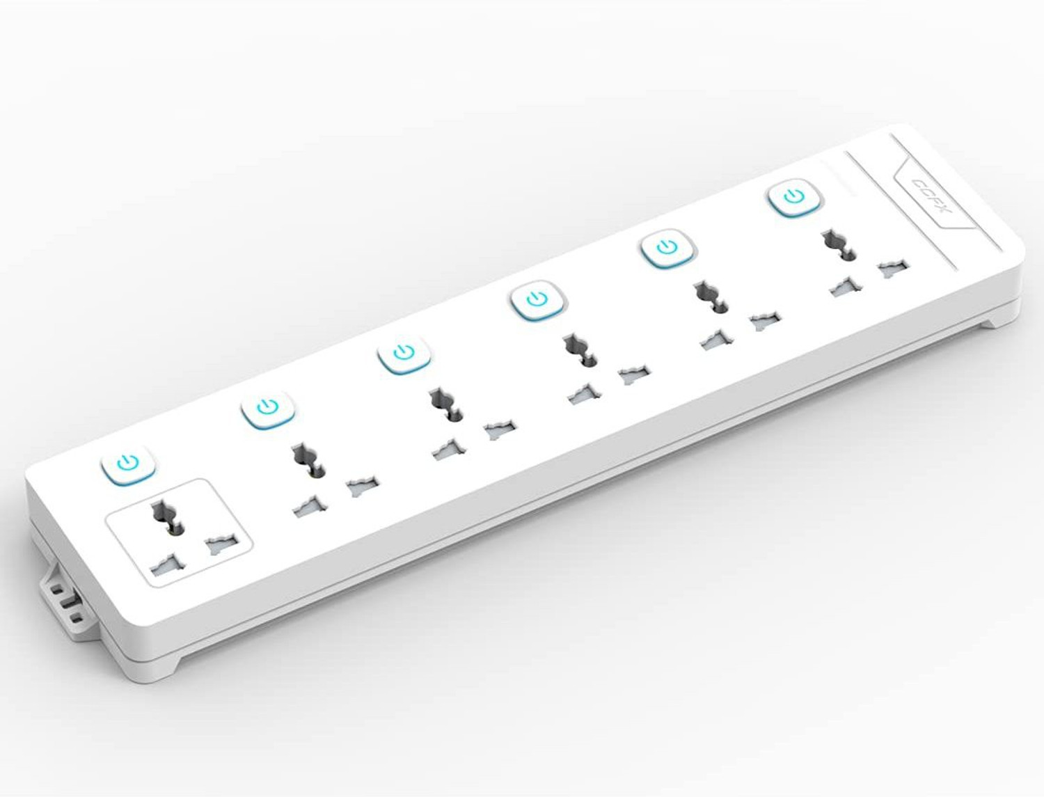 Image of EMBox Power Extension Cord 5 Meter Multi Plug 1500W Extension Switch Board 4 Socket Extension Boards (White, 5 m)