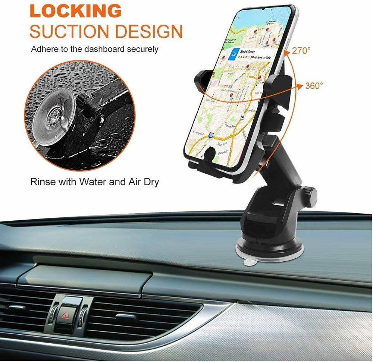 ACUTAS Car Mount Adjustable Phone Holder Universal Long Arm, Windshield for All Smartphone Mobile Holder Mobile Holder