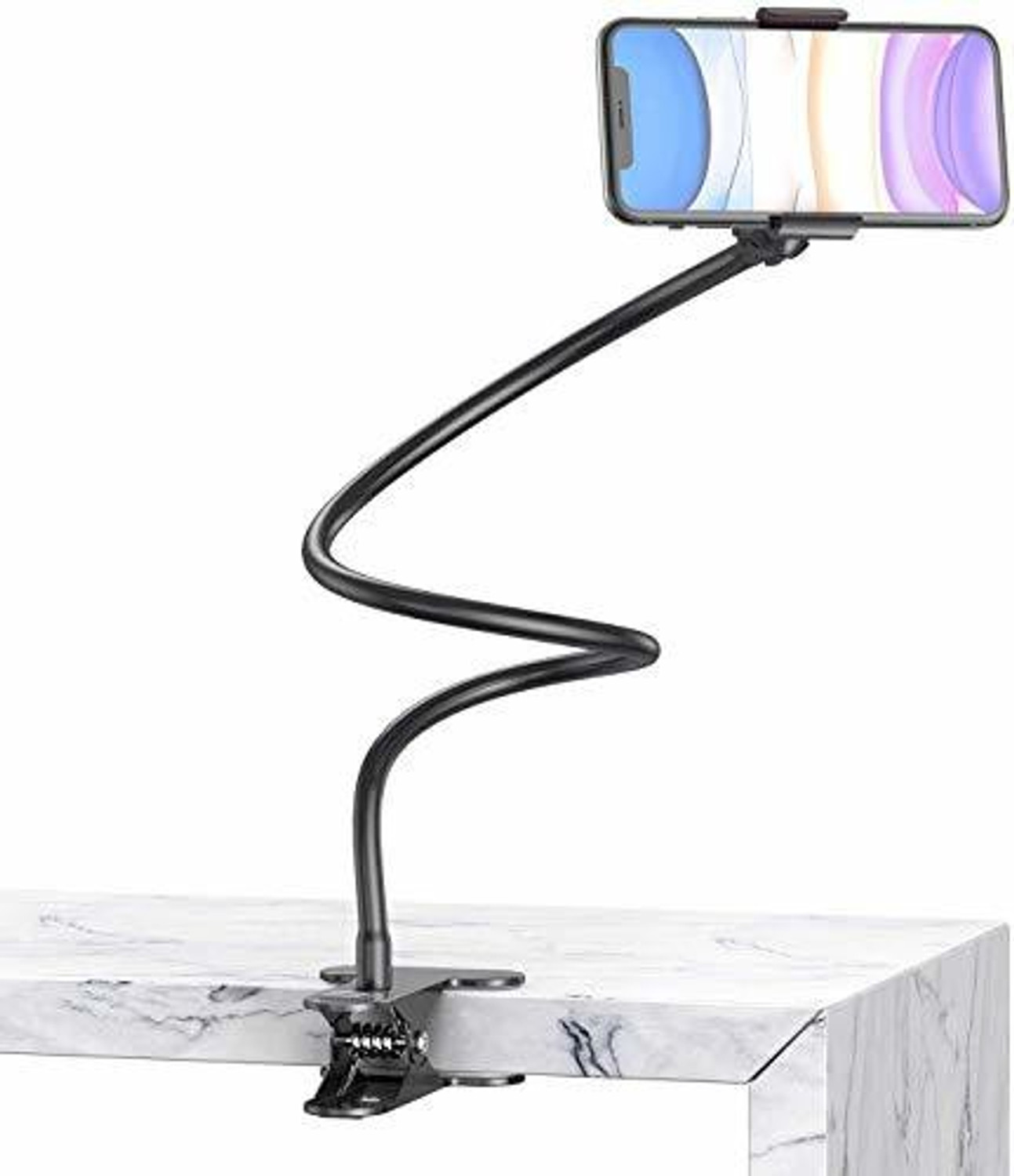 KXXO Flexible Mobile Stand Holder Metal Built -for Video Table Online Class Home Office Gift Desktop Heavy Duty Foldable Lazy Bracket Clip Mount…