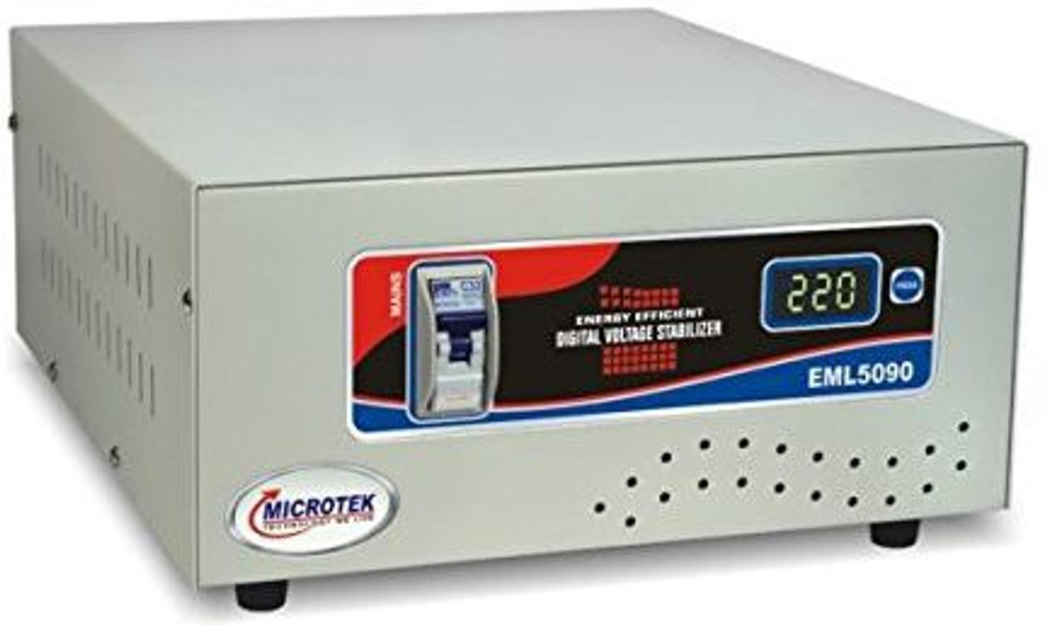 Image of Microtek EML 5090 (Main Line 5 KVA Voltage Stabilizer) Floor and Table Top (Grey)
