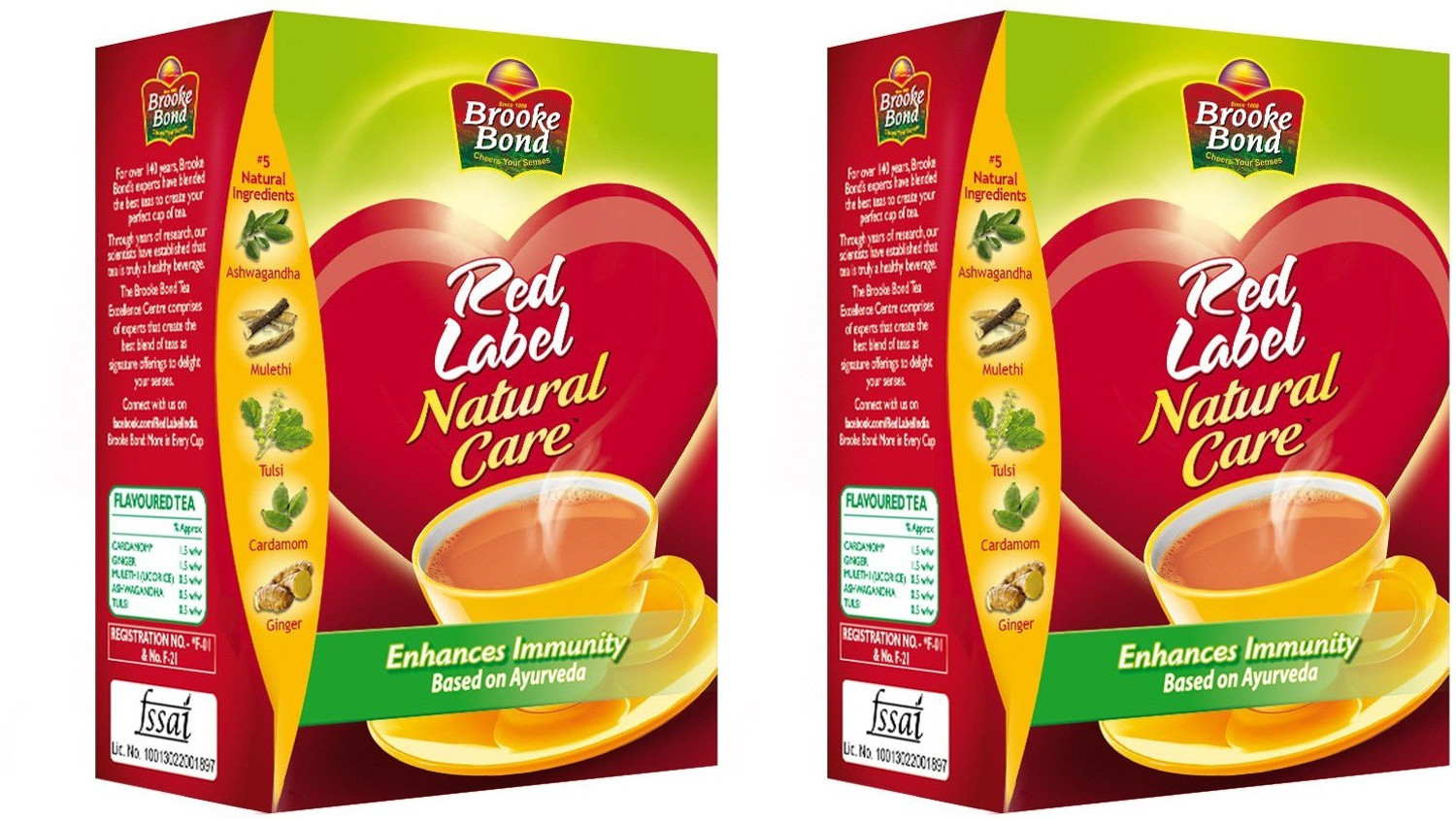 Image of Red Label Natural Care 250 Gram Pack Of 2 / / Tea Box (2 x 250 g)