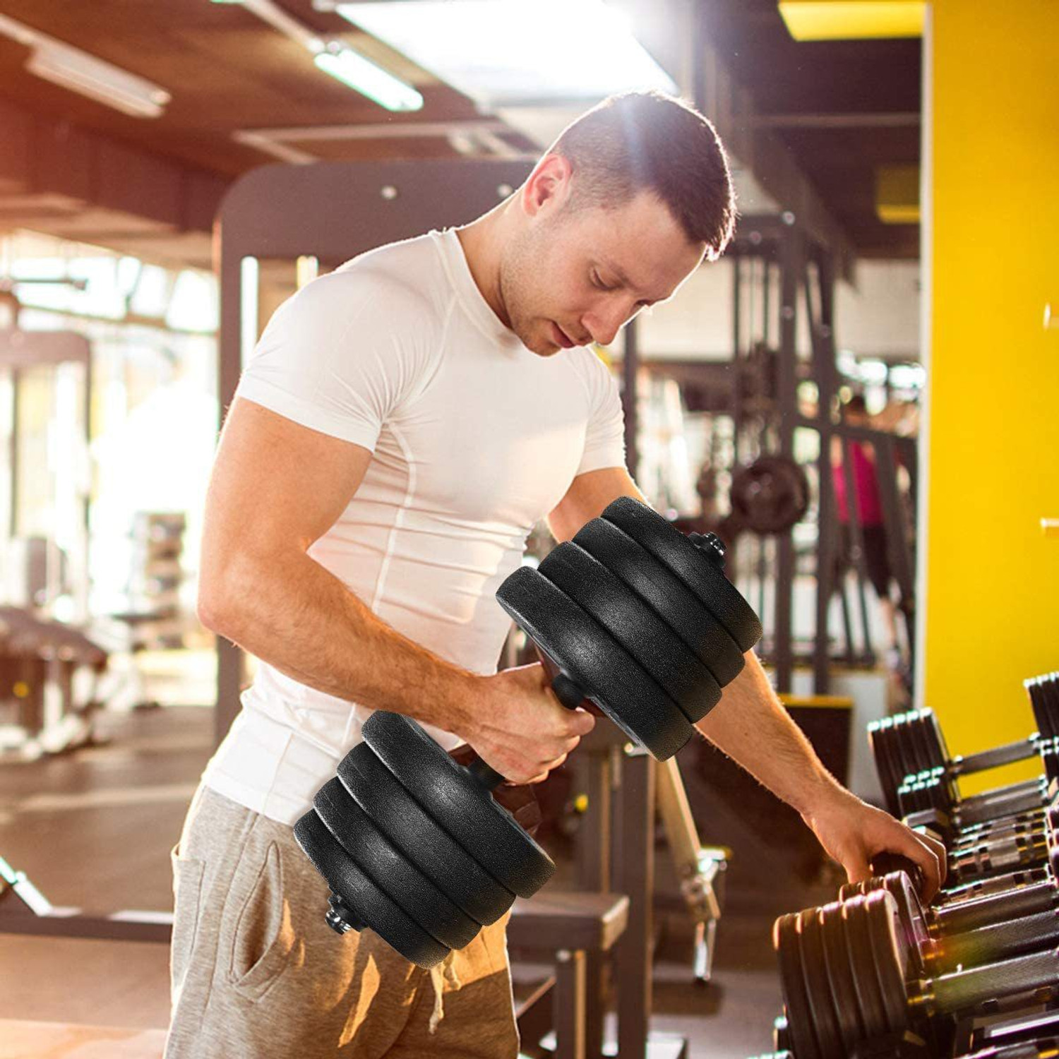 Image of Sporto Fitness 20 KG DUMBBELL BLACK Adjustable Dumbbell (20 kg)