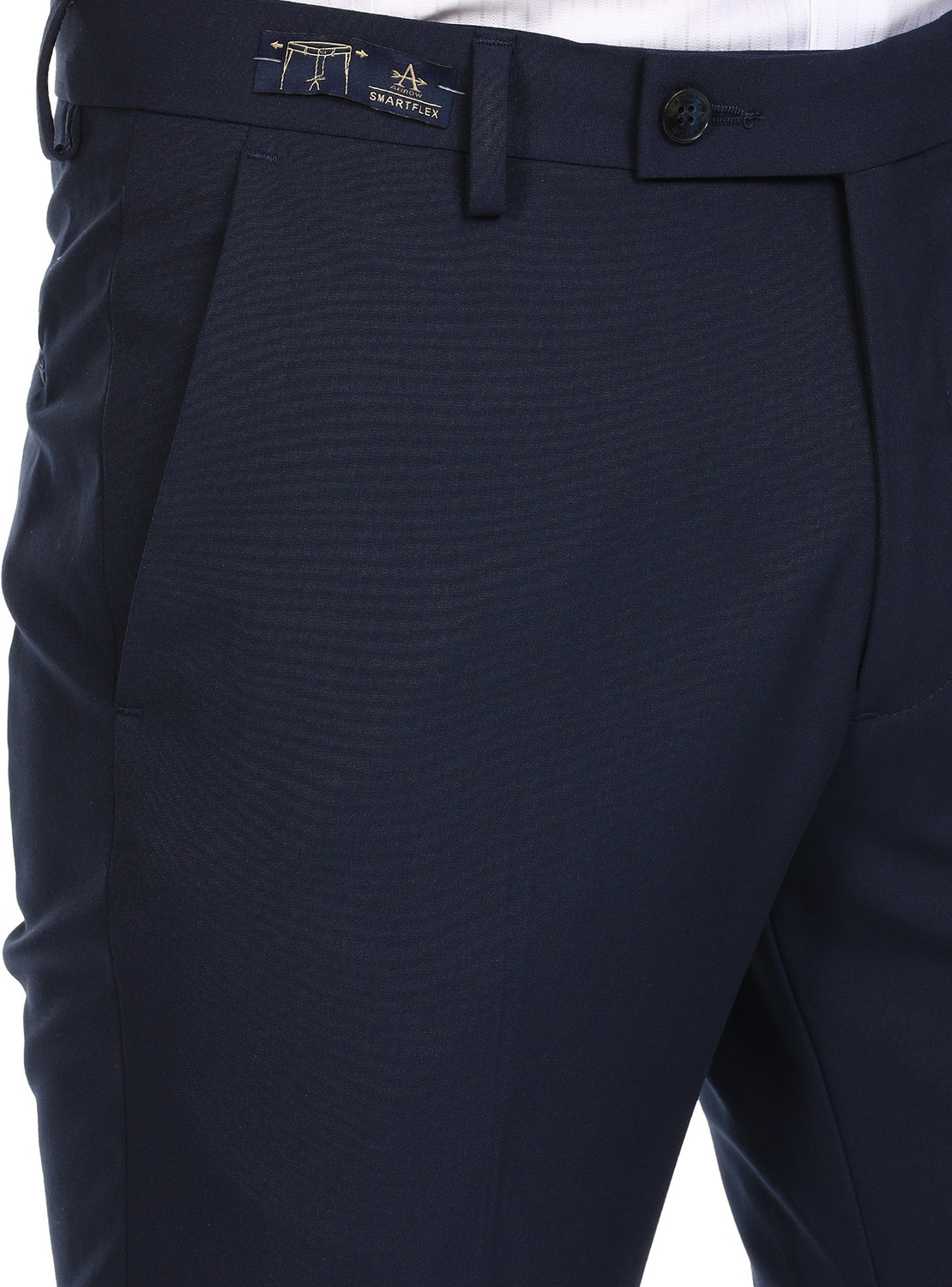 Image of ARROW Men Regular Fit Blue Viscose Rayon Trousers