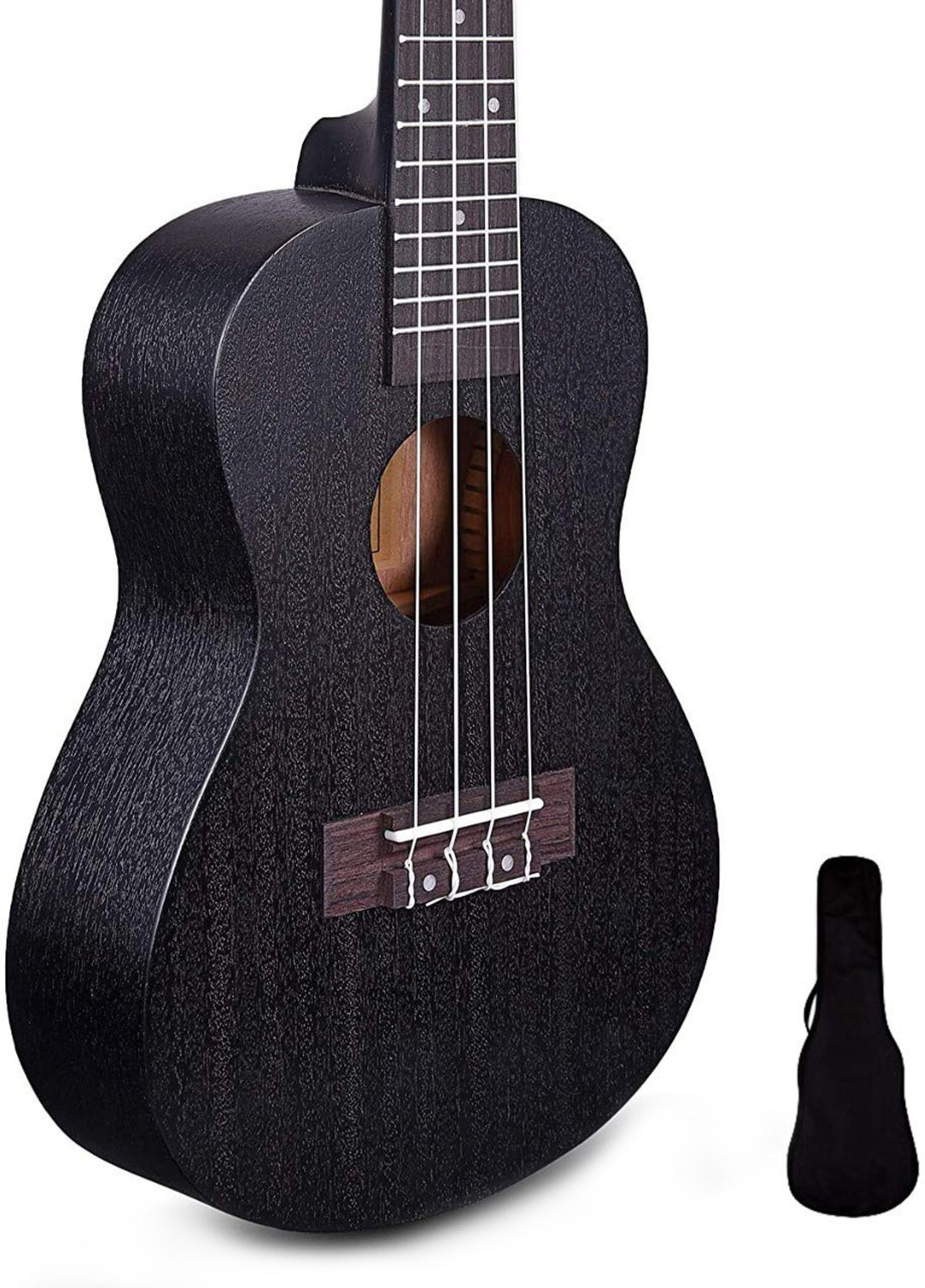 Image of BLUEBERRY UK-11 Black Soprano (21 Inch) Body Sapele and Mahogany Soprano Ukulele (Overall Length - 53 cm)