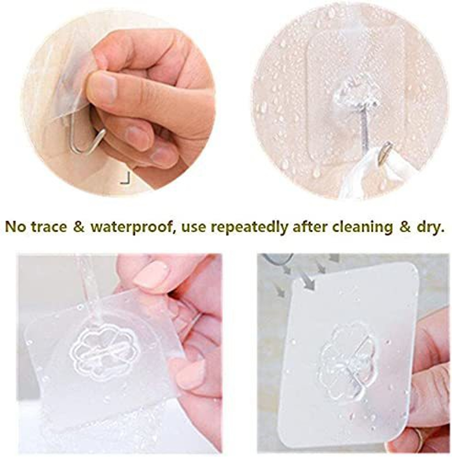 Image of RAVARIYA Set of 12 Adhesive Hooks for Wall Heavy Duty Self Adhesive Wall Hooks Hook 12 (Pack of 12)