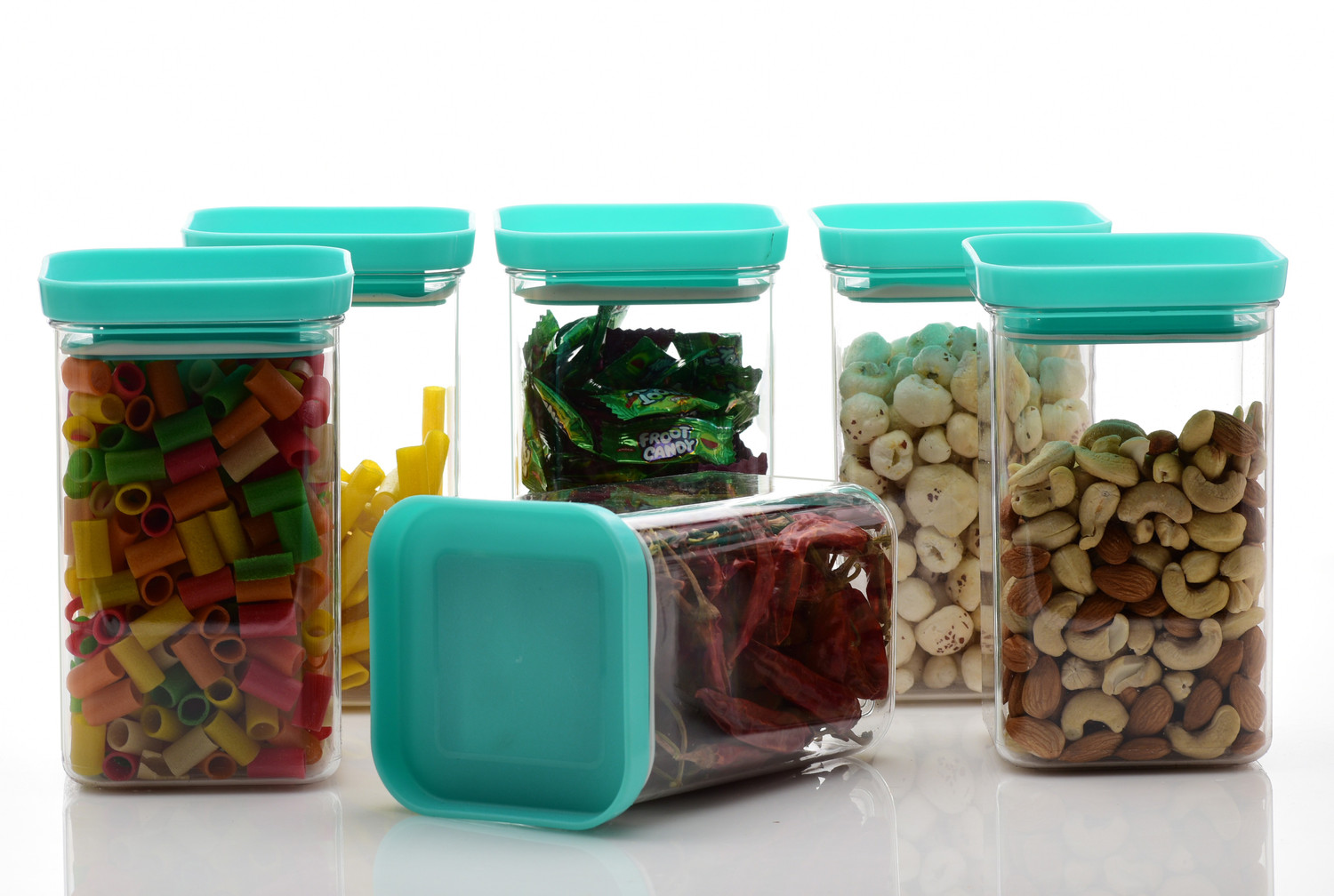Image of CLOUDHEAD Plastic Grocery Container - 1100 ml (Pack of 8, Blue)