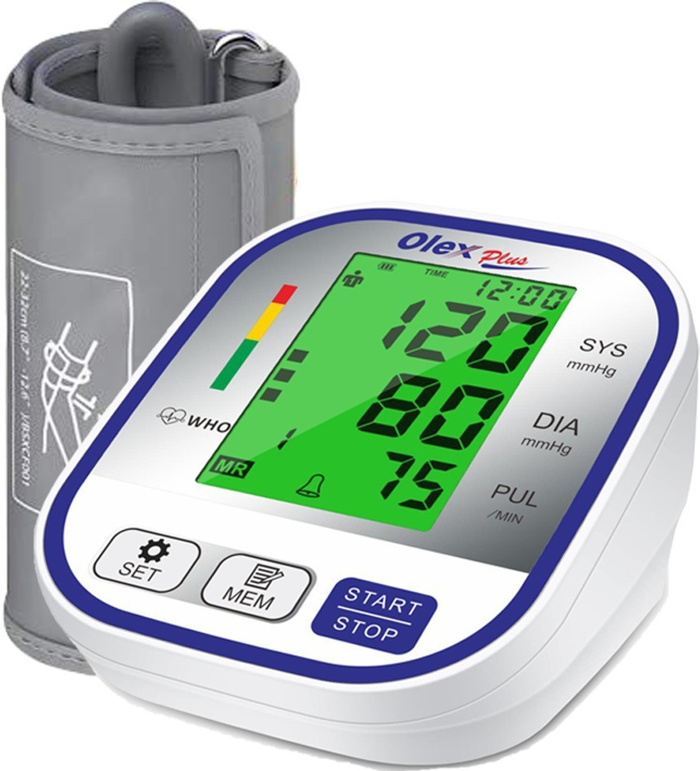 Image of NISCOMED Digital Blood pressure monitor with talkative feature and color change display with Digital Thermometer Digital Blood Pressure Monitor Bp Monitor (White)