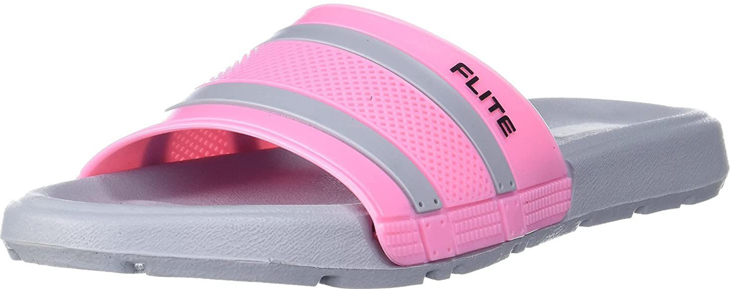 Image of FLITE EXTRA SOFT SLIPPER FOR WOMEN Women Slides (Grey, Pink , 4)