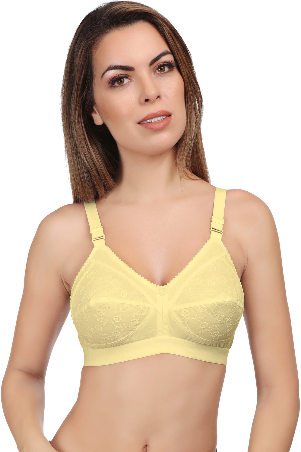 Image of Eve's Beauty Pack of 3 Women Full Coverage Bra (White, Black, Beige)