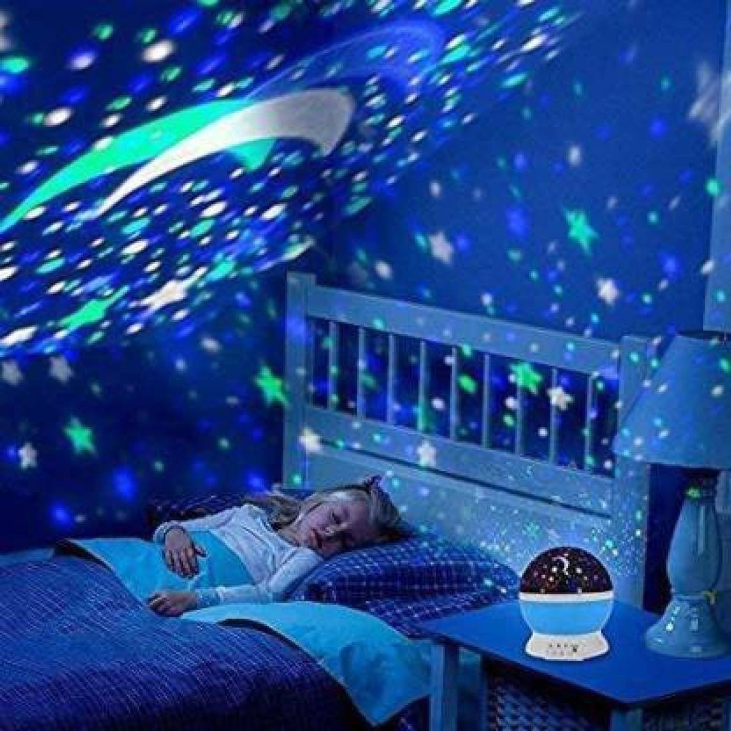 Image of NITIMATTA ENTERPRISE Galaxy Projector Night Light, Auto USB Stars Space Starry Sky Projector FOR ROOF Night Lamp (22 cm, Black)