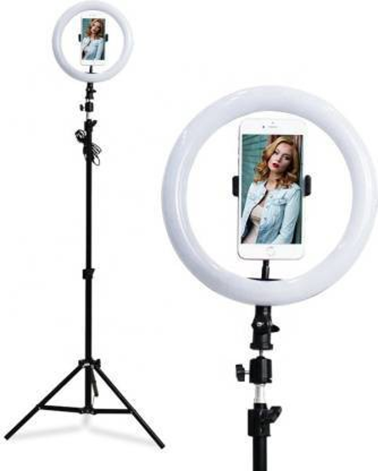 Image of GADGETSWAY 46 CM (18 inch) Big LED Ring Light with 3 Holder Dimmable Lighting Ring Flash (White Light, Natural Light)