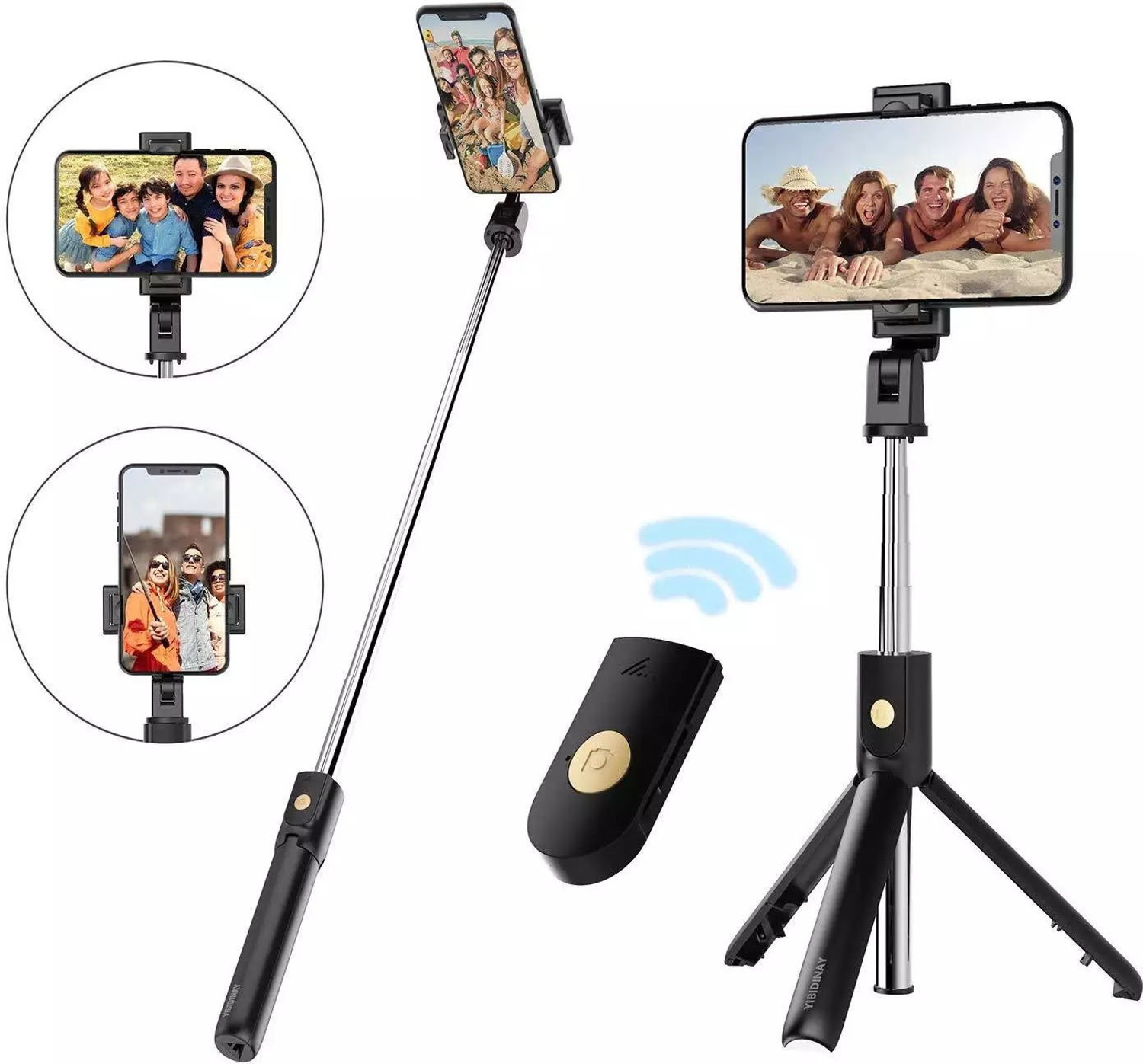 Headrick Bluetooth Extendable Wireless Remote Stand 3-in-1 Multifunctional Selfie Stick Tripod, Tripod Kit, Tripod Bracket - Headrick : Flipkart.com