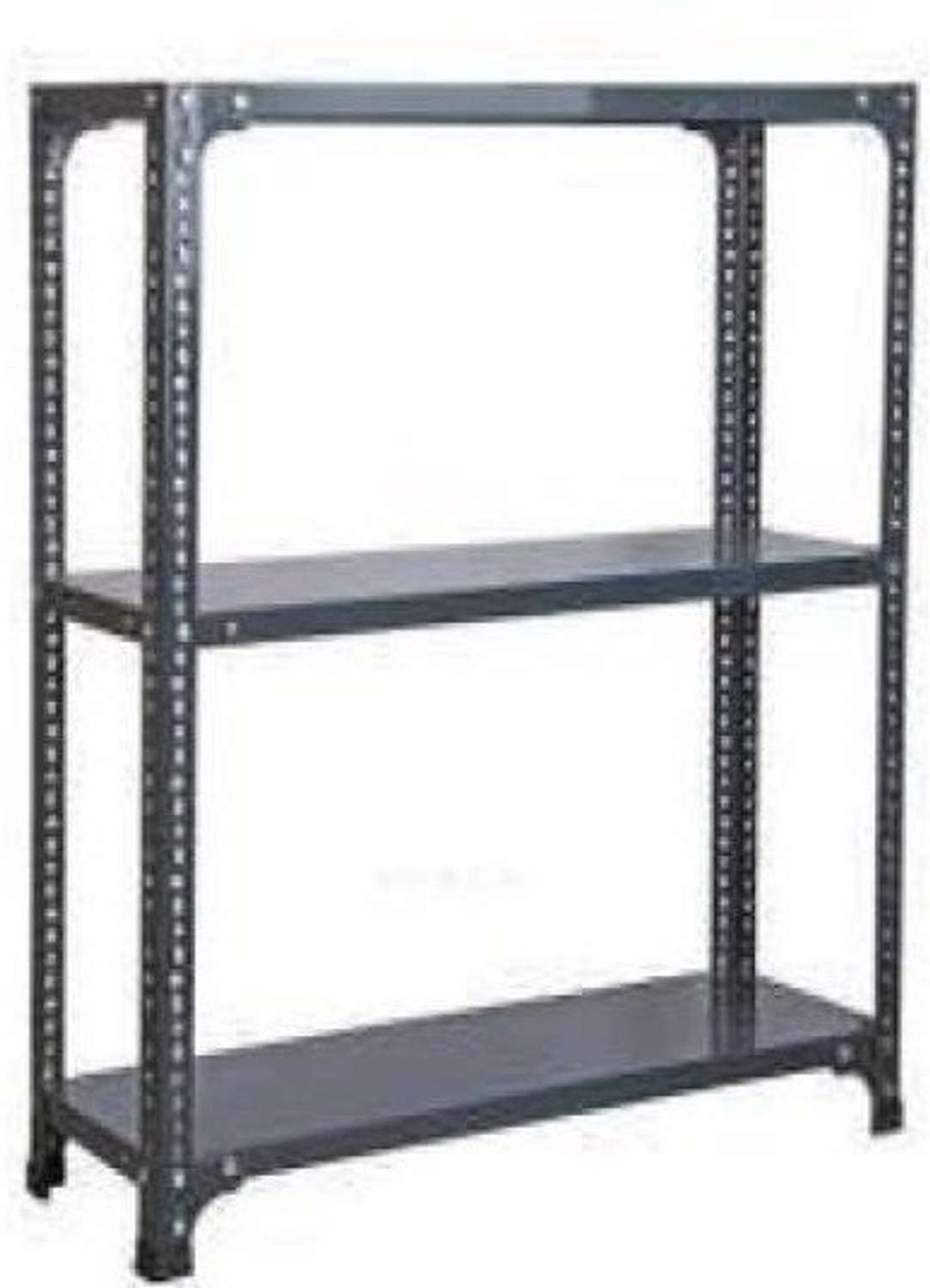 Image of ALIJA Slotted Angle Metal Rack (2 x 2.5 x 1 Ft. / 24 x 30 x 12 Inch) with 3 Shelves Storage Rack Unit (24 Gauge Shelf 18 Gauge Angle) (Black) Luggage Rack