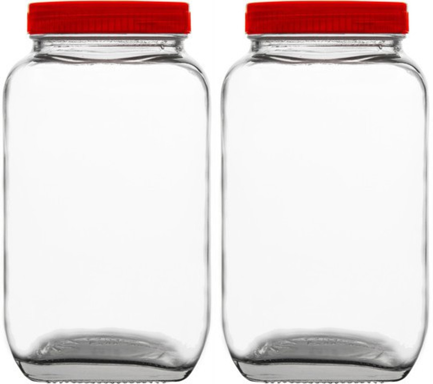 Image of Goodhomes Glass Cookie Jar - 1100 ml (Pack of 2, Clear)