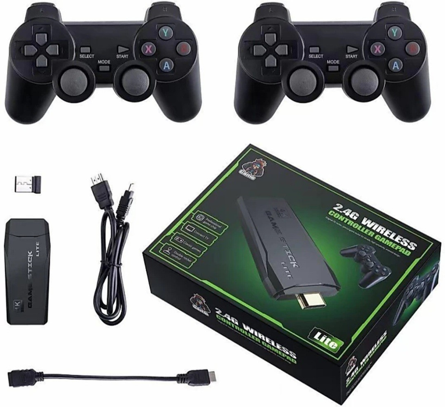 Universal Studios 4K HDMI Game Stick Video Game Console 2 Wireless Controller 64 GB with 10000 Classic Games