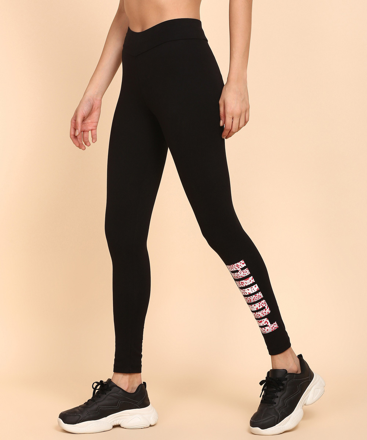 Image of PUMA Printed Women Black Tights