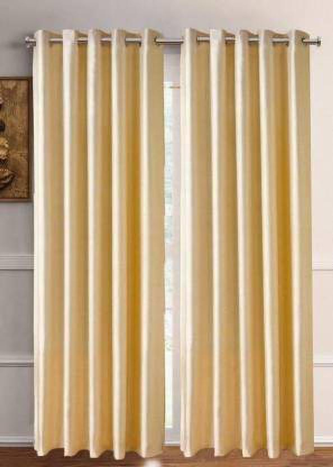 Image of Rashee Creations 242 cm (8 ft) Shower Polyester Semi Transparent Curtain (Pack Of 2) (Brown, Solid)