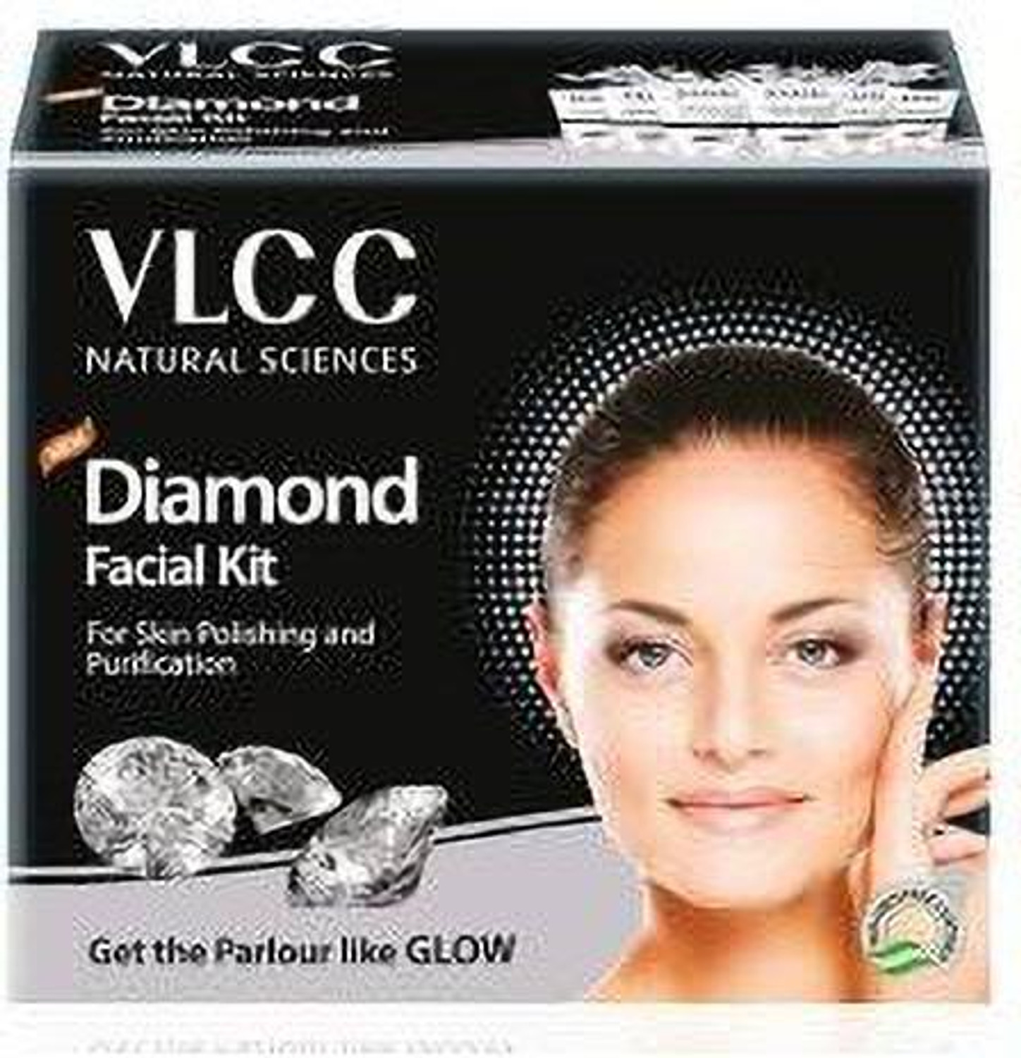Image of VLCC Party Glow Diamond Facial Kit (6 Items in single box) - Pack of 10 (50 GM X 10) For Skin Polishing and Purification 600 g (60 x 10 g)