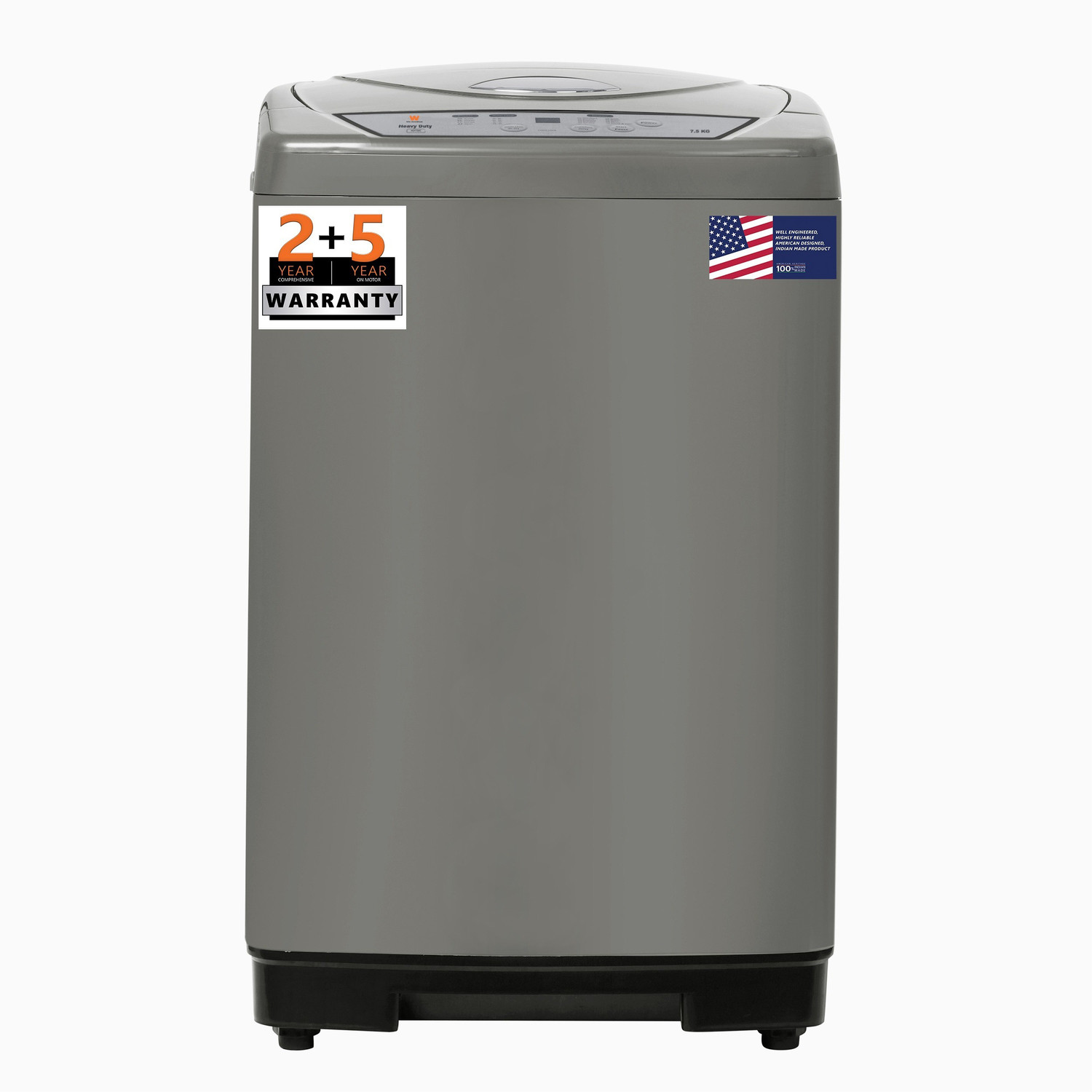 Image of Kelvinator 7.5 kg Fully Automatic Top Load Grey (7.5 Kg Fully Automatic Top Load Washing Machine, KWT-N75ETSSN)