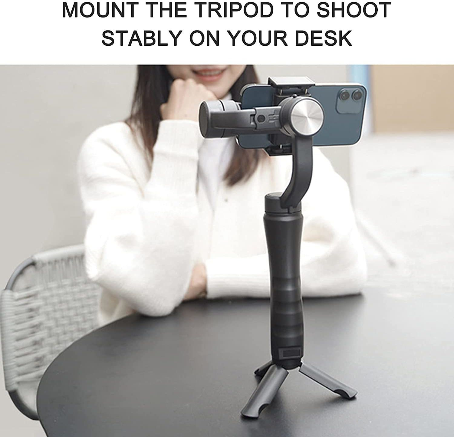 Image of keeva 3 Axis Handheld Smartphone Gimbal Stabilizer, Zoom Capability, Object Tracking, Video Edit & Share Support, Action Camera Support, 8 Hours Battery Life 3 Axis 3 Axis Gimbal for Camera, Mobile (300.0)