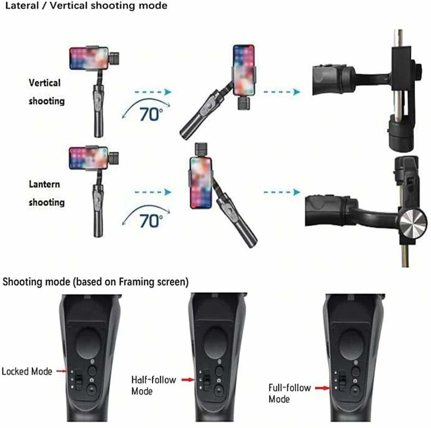 Image of keeva 3 Axis Handheld Smartphone Gimbal Stabilizer, Zoom Capability, Object Tracking, Video Edit & Share Support, Action Camera Support, 8 Hours Battery Life 3 Axis 3 Axis Gimbal for Camera, Mobile (300.0)