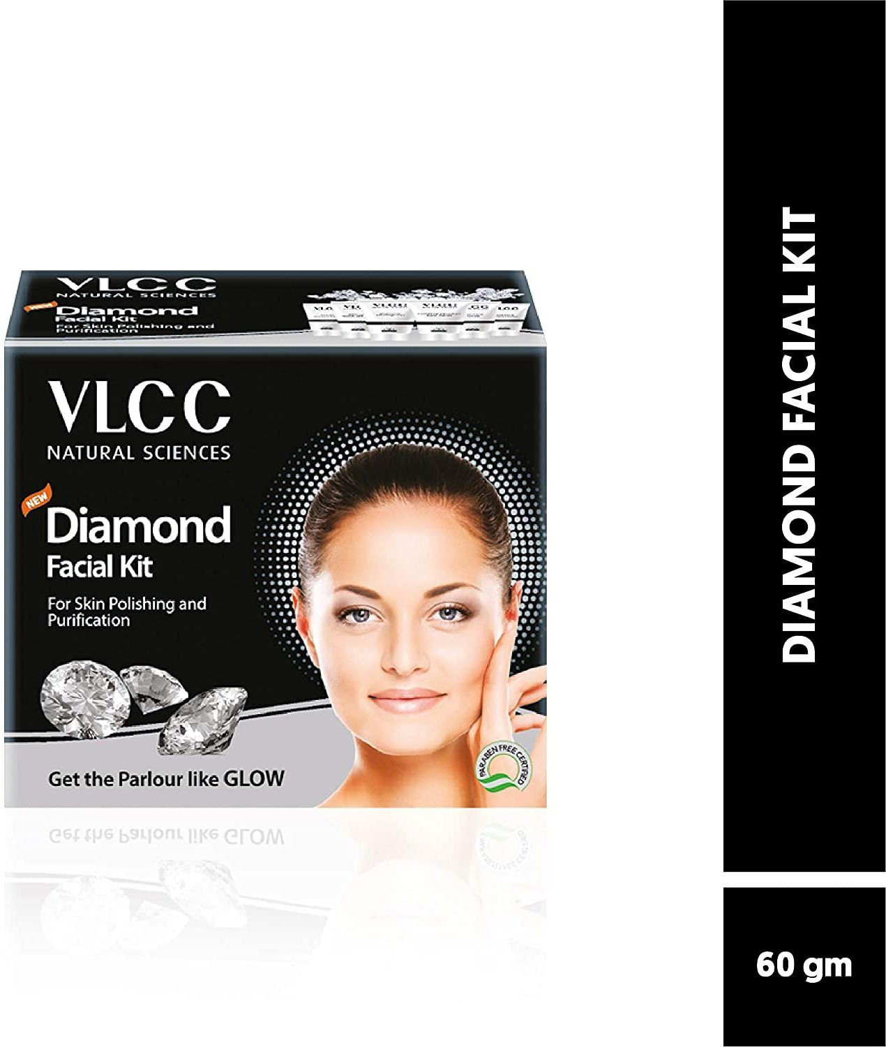 Image of VLCC Party Glow Diamond Facial Kit (6 Items in single box) - Pack of 24 (60 GM X 24) For Skin Polishing and Purification 1440 ml (144 x 10 ml)