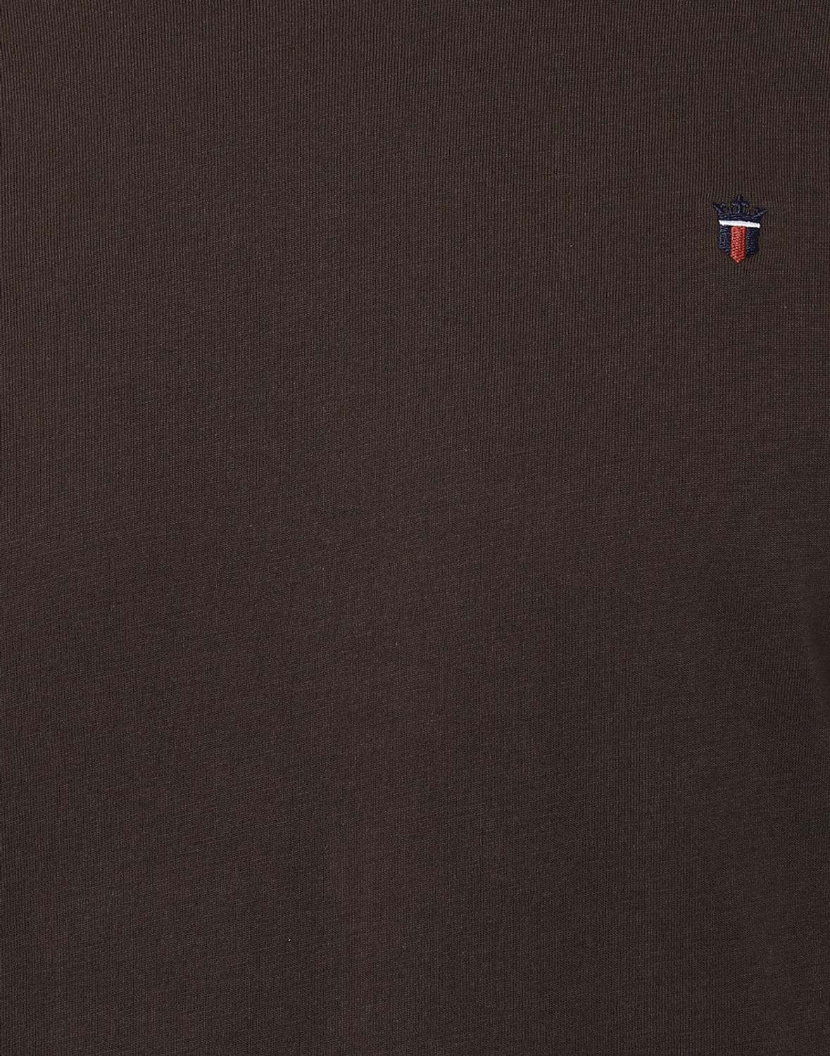 Image of LOUIS PHILIPPE BLUE LINE Men Solid Round Neck Pure Cotton Brown T-Shirt