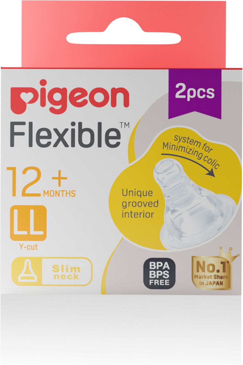 Image of LuvLap Anti-Colic Essential Teat /Nipple for Slim /Regular Neck Bottle, 0m+ Slow Flow Nipple (Pack of 4 Nipples)