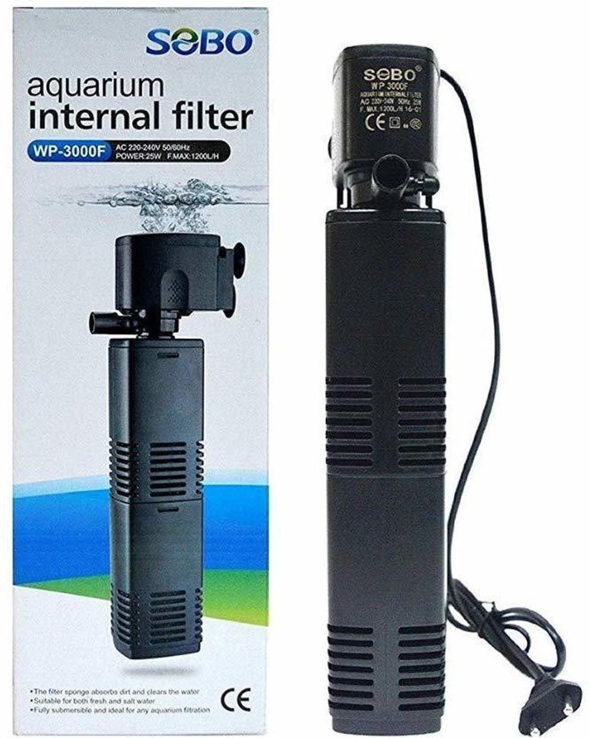 Image of Home Bargains Aquarium Internal Filter with Oxygen Supply & Water Circulation for Fish Tank Power Aquarium Filter (Mechanical Filtration for Salt Water and Fresh Water)