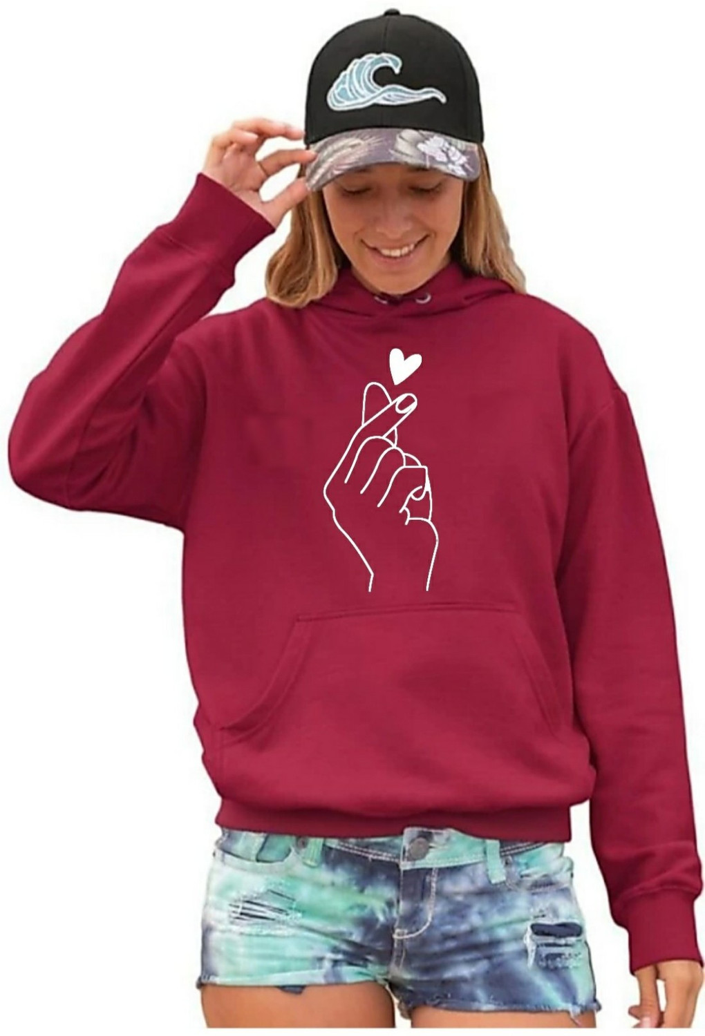 Image of Zyrofit Women Full Sleeve Solid Hooded Sweatshirt