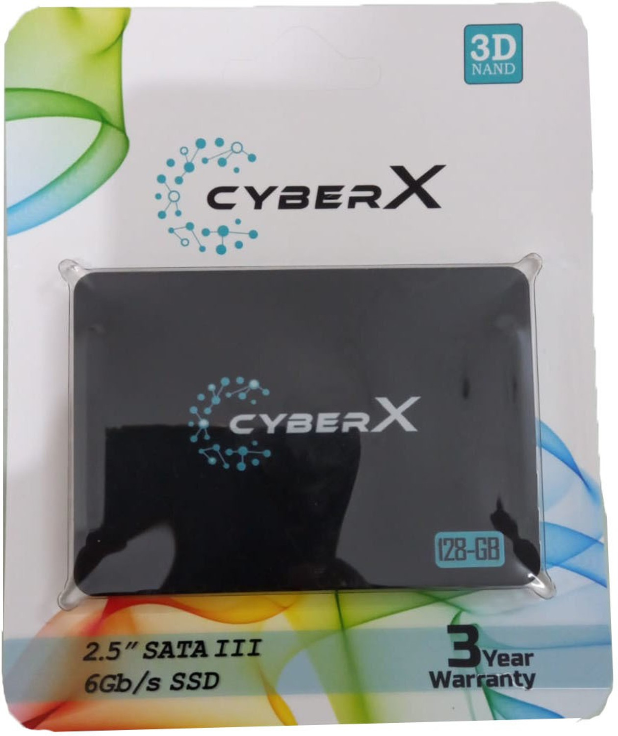 Image of CYBERX Black 128 GB Laptop, Desktop Black SATA III Internal Solid State Drive (SSD) (Pack of 1) (Interface: SATA III, Form Factor: 2.5 Inch)