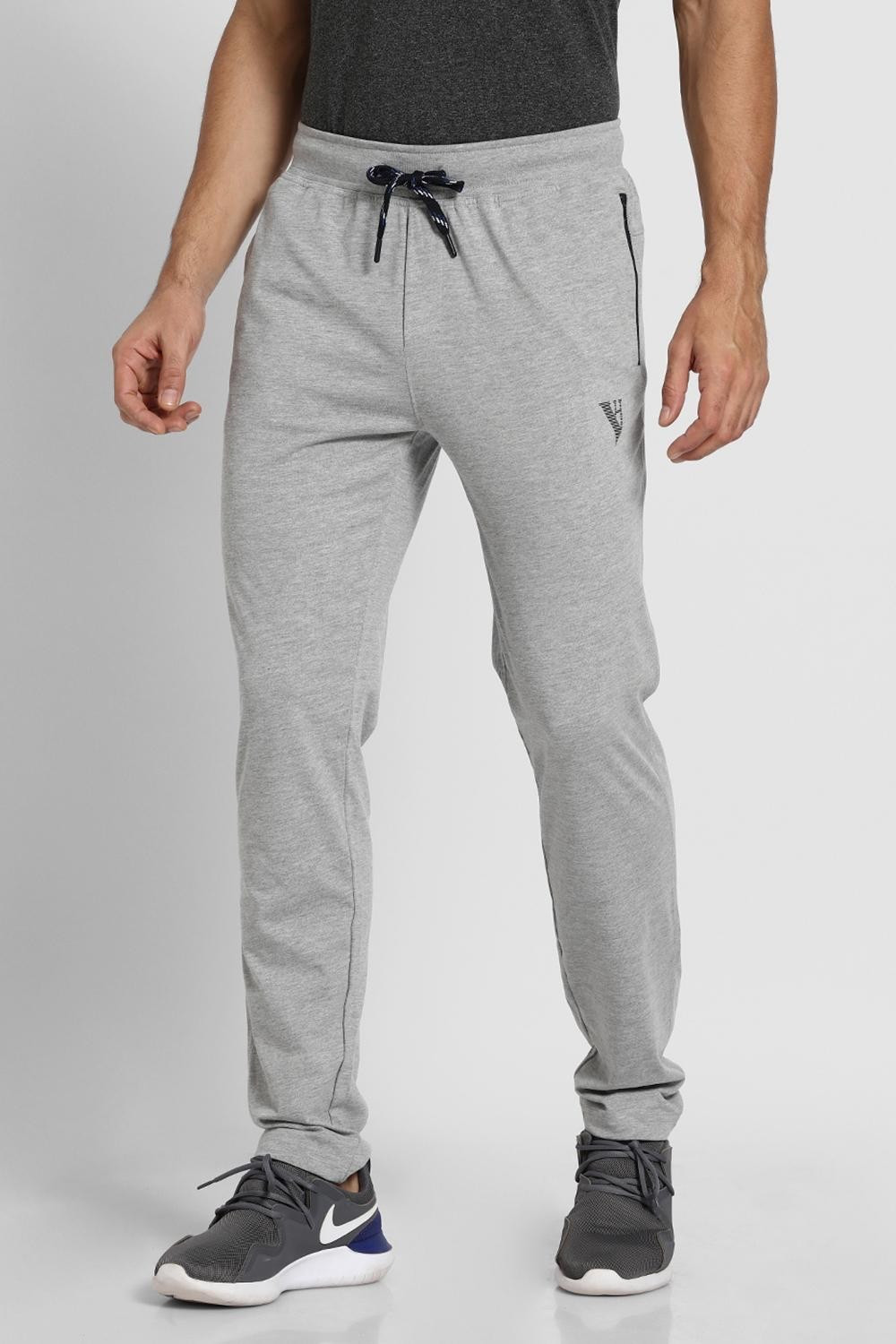 Image of VAN HEUSEN Athleisure Men Grey Solid Smart Tech Easy Stain Release Track Pants Men Solid Grey Track Pants