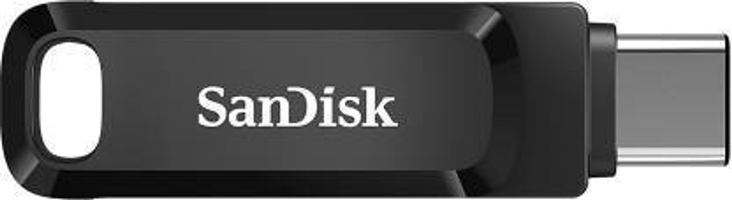 Image of SanDisk SDDDC3 128 GB OTG Drive Compatible with Mobile, Desktop Computer, Laptop USB 3.1 Plastic Case (Black, Type A to Type C)