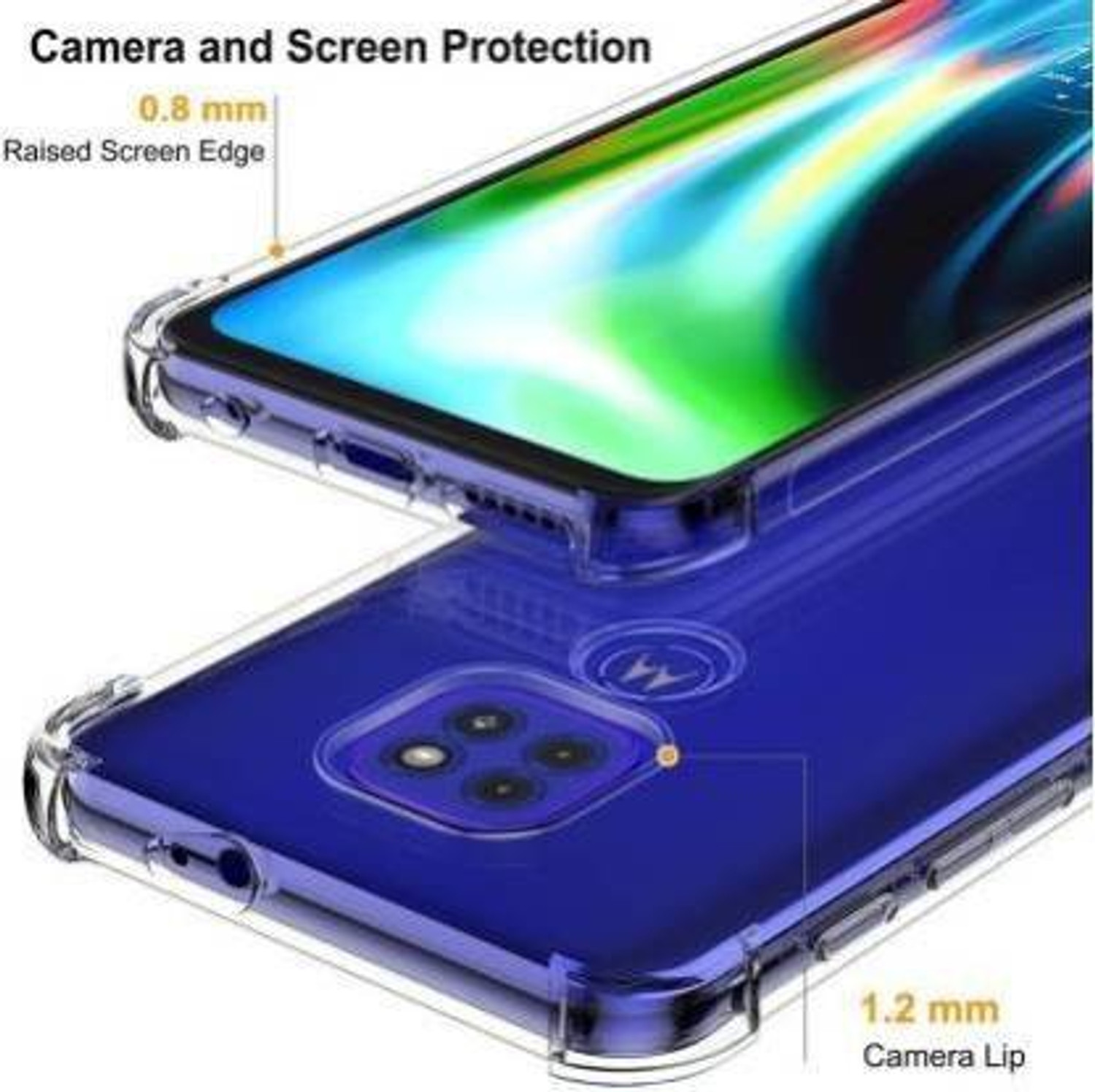 Image of Wellchoice Back Cover for Motorola Moto G9 Paly, Motorola Moto G9, Moto E7 Plus (Transparent, Grip Case, Rubber, Pack of: 1)