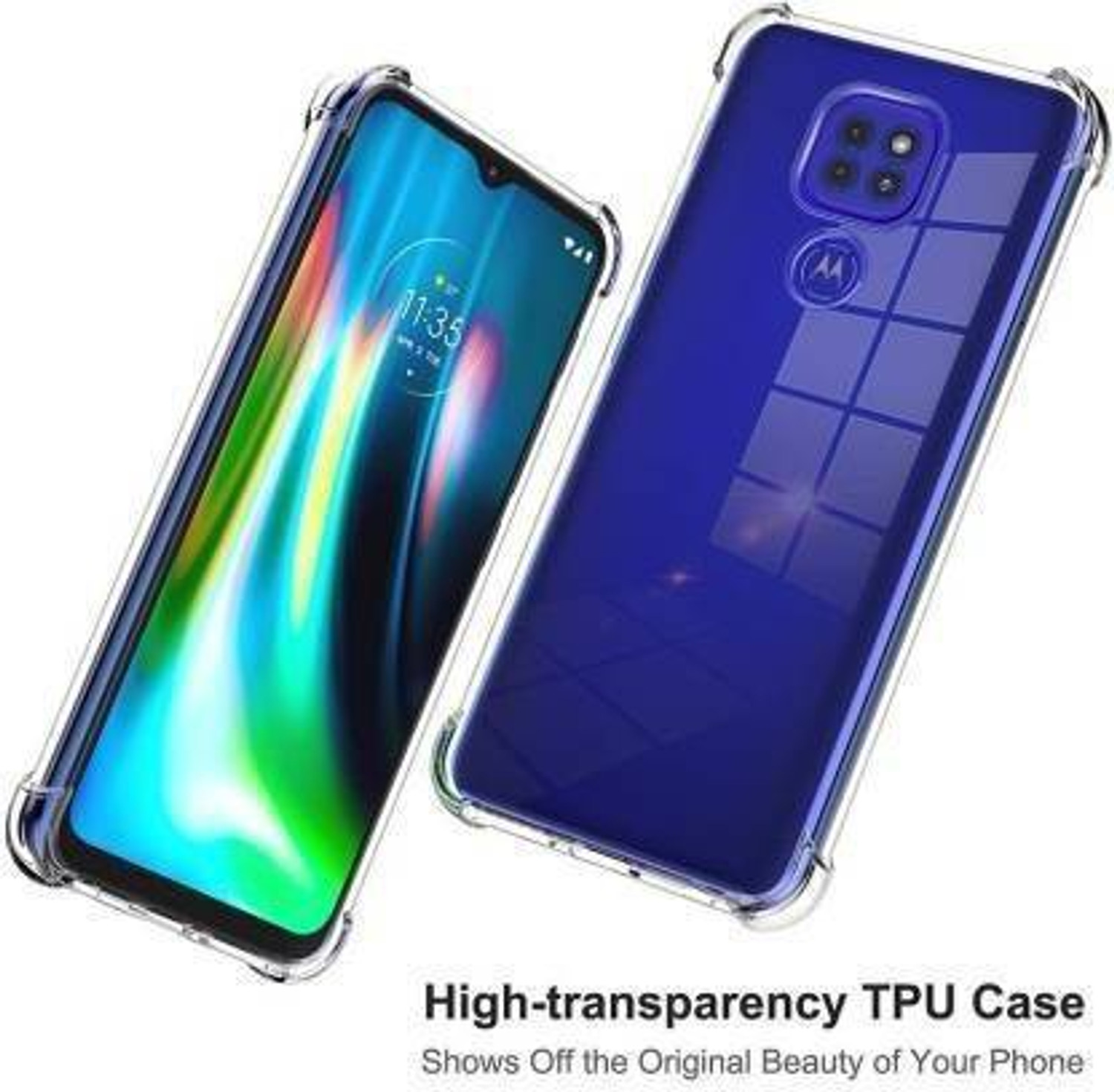 Image of Wellchoice Back Cover for Motorola Moto G9 Paly, Motorola Moto G9, Moto E7 Plus (Transparent, Grip Case, Rubber, Pack of: 1)