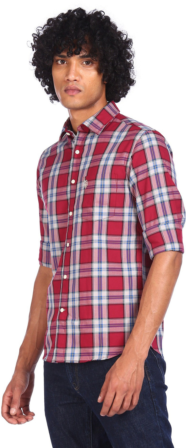 U.S. POLO ASSN. Men Red Checkered Shirt - Image 6