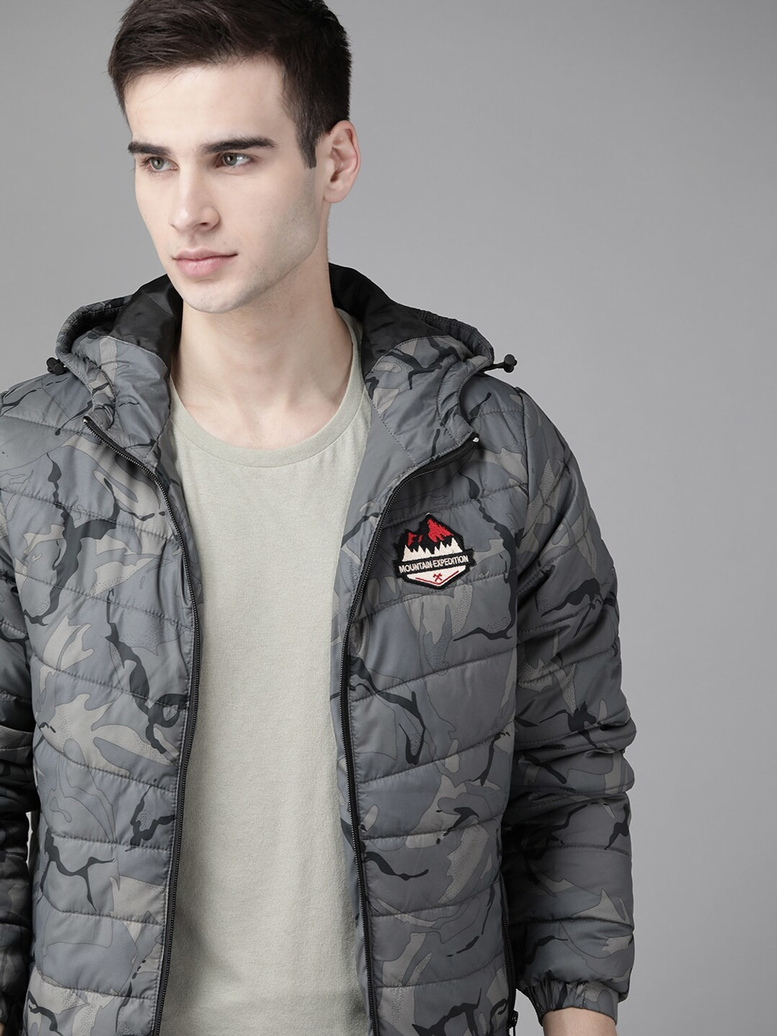 Image of Roadster Men Printed Padded Jacket