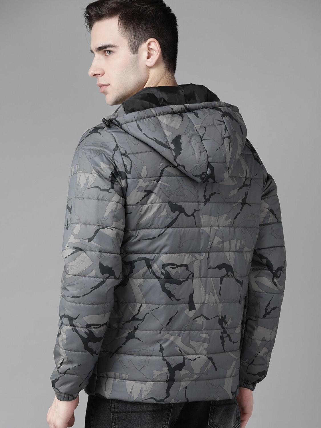 Image of Roadster Men Printed Padded Jacket