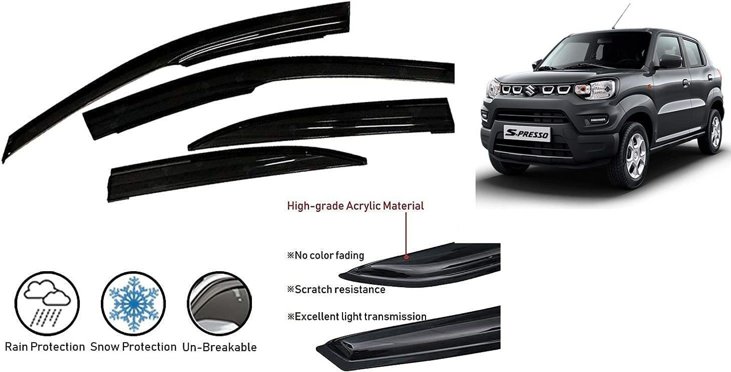 Image of Kingsway Convertibles Front, Rear Wind Deflector (Tinted Maruti S-Presso Lxi)