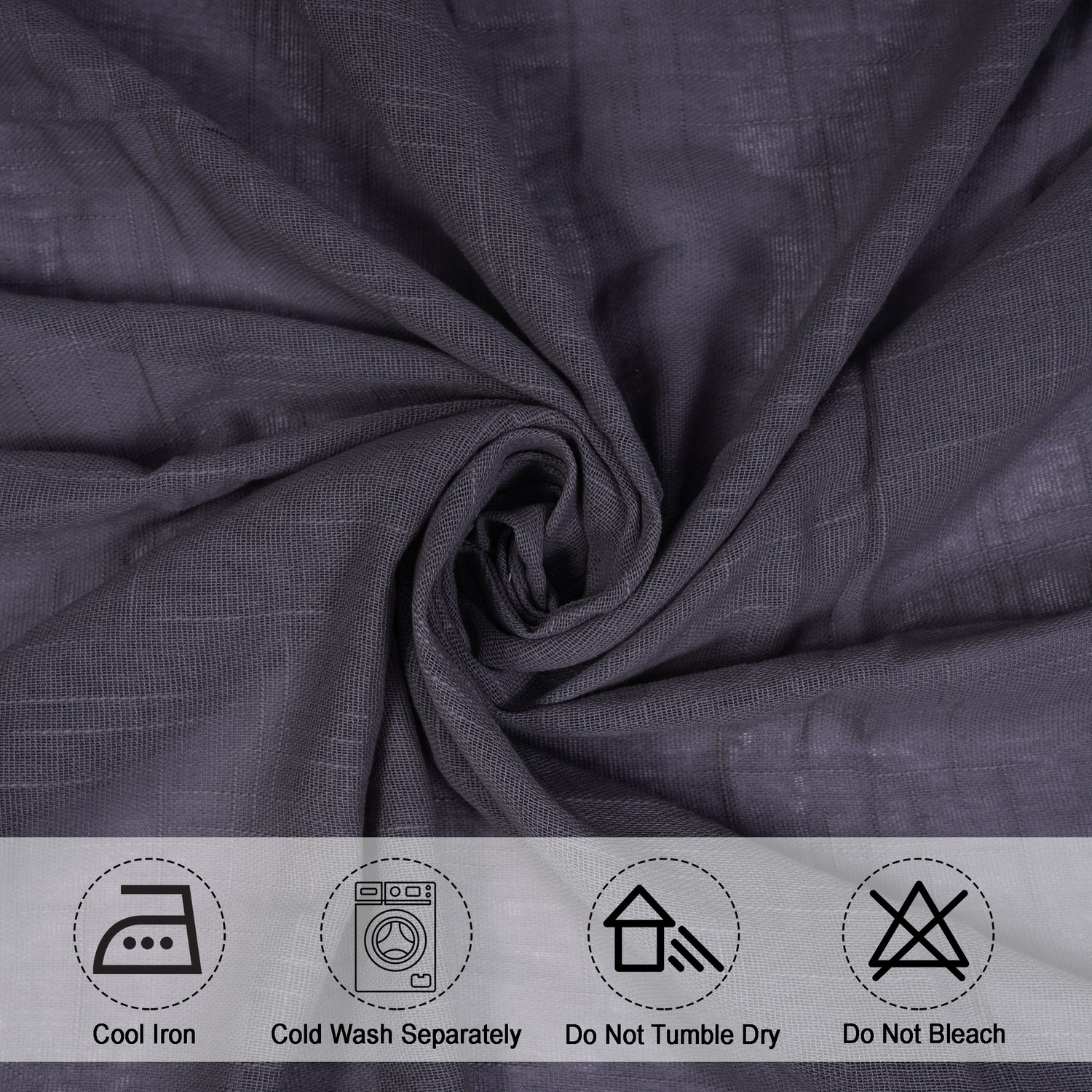 Image of HOMEMONDE 213 cm (7 ft) Door Cotton Transparent Curtain Single Curtain (Grey Solid, Solid)