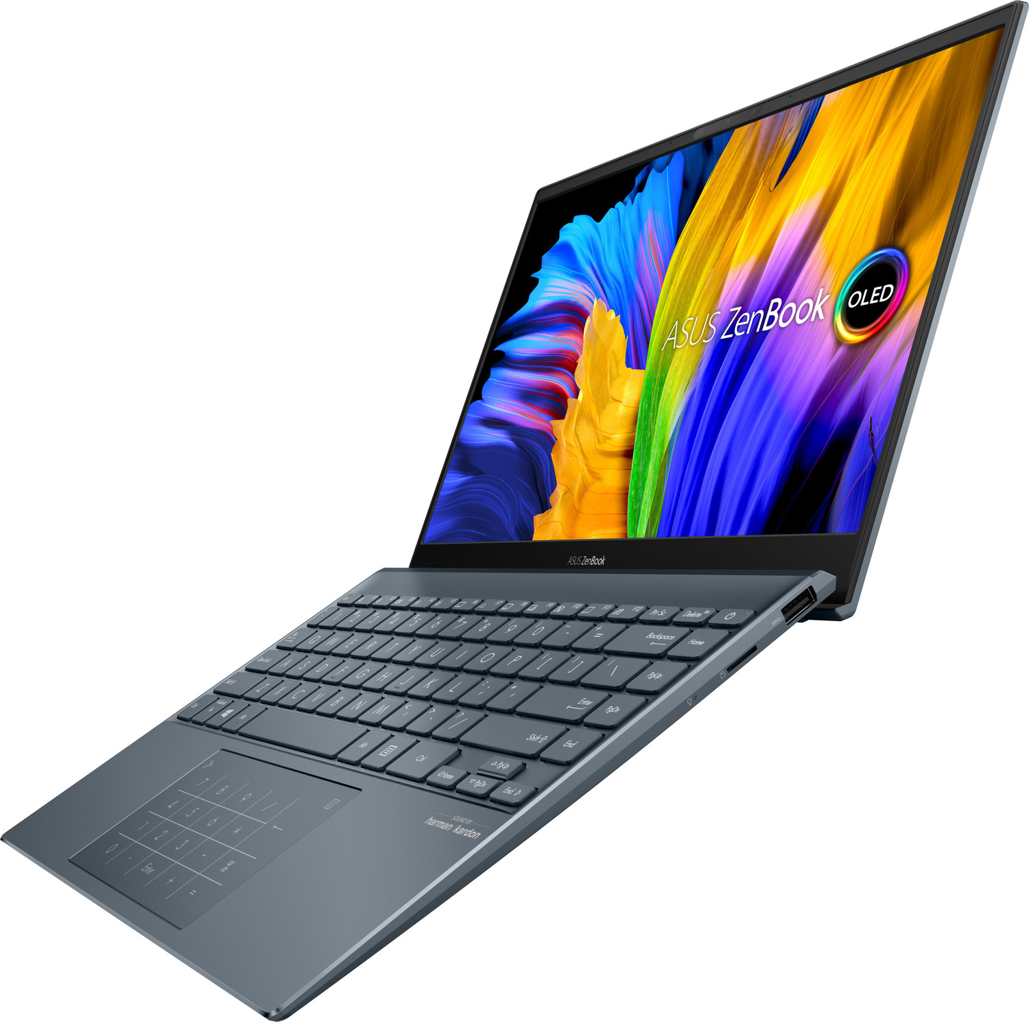 Image of ASUS Zenbook AMD Ryzen 5 Hexa Core 5600U - (16 GB /512 GB SSD /Windows 10 Home) UM325SA-KG512S Thin and Light Laptop (13.3 Inch, Pine Grey, 1.14 Kg, With MS Office)