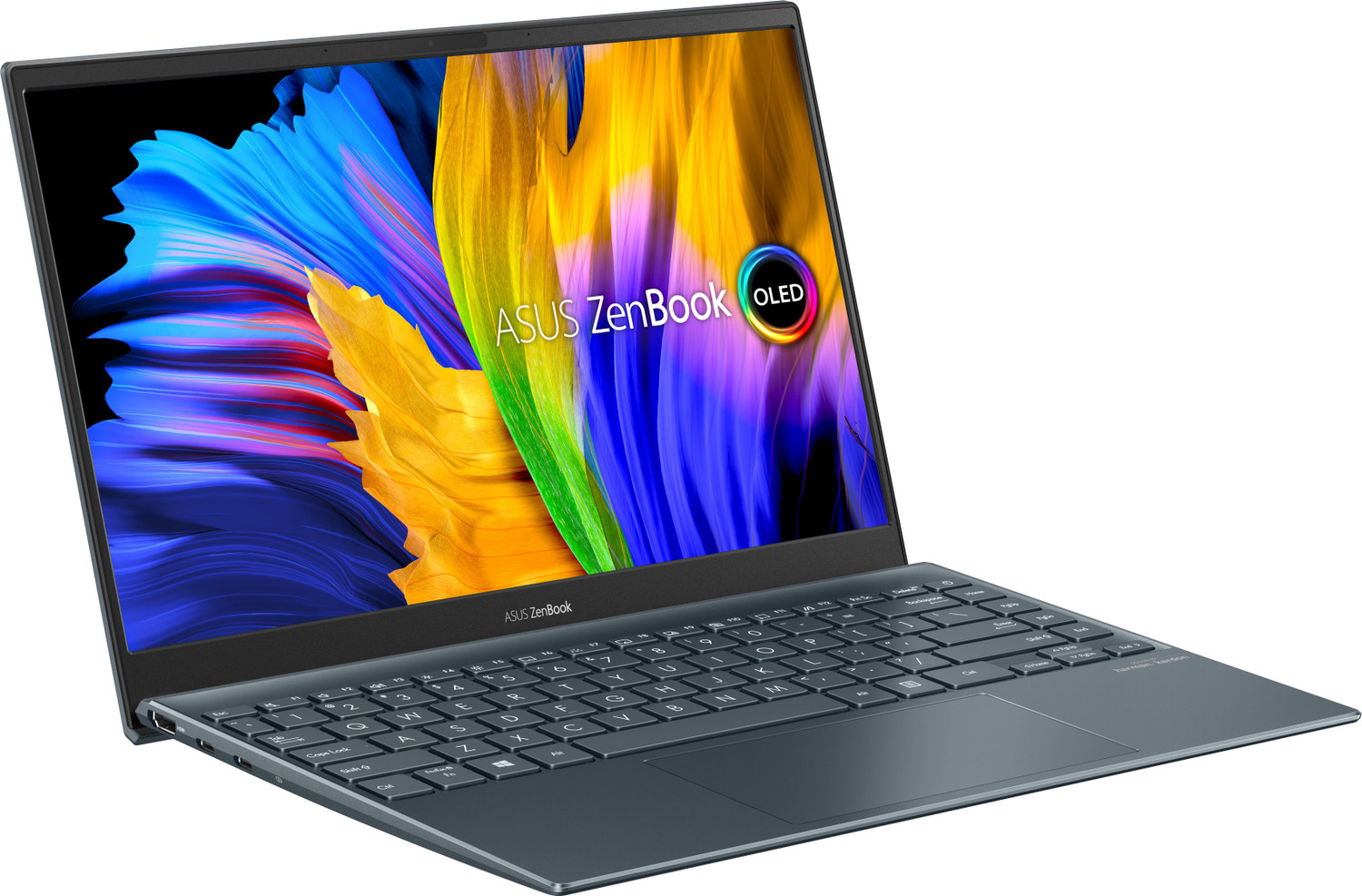 Image of ASUS Zenbook AMD Ryzen 5 Hexa Core 5600U - (16 GB /512 GB SSD /Windows 10 Home) UM325SA-KG512S Thin and Light Laptop (13.3 Inch, Pine Grey, 1.14 Kg, With MS Office)