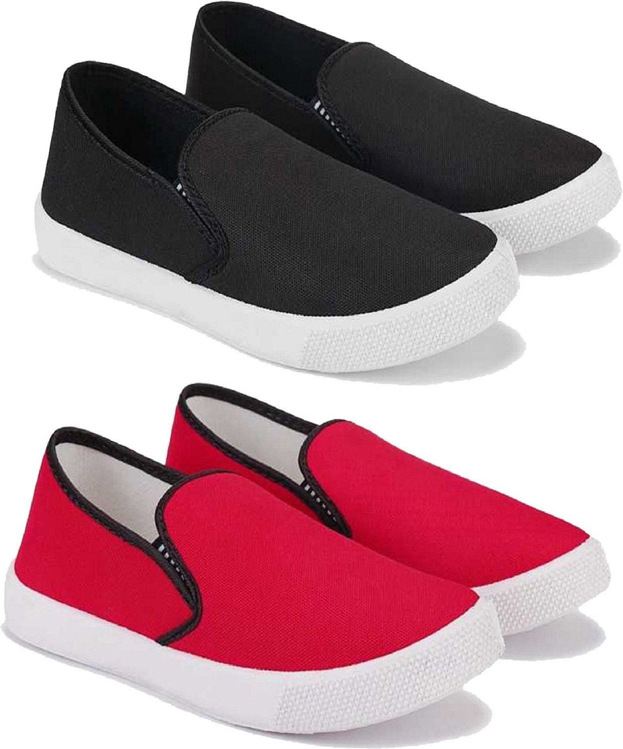 Image of Axter Slip on Loafers For Boys & Girls (Red, 5-6 Years)