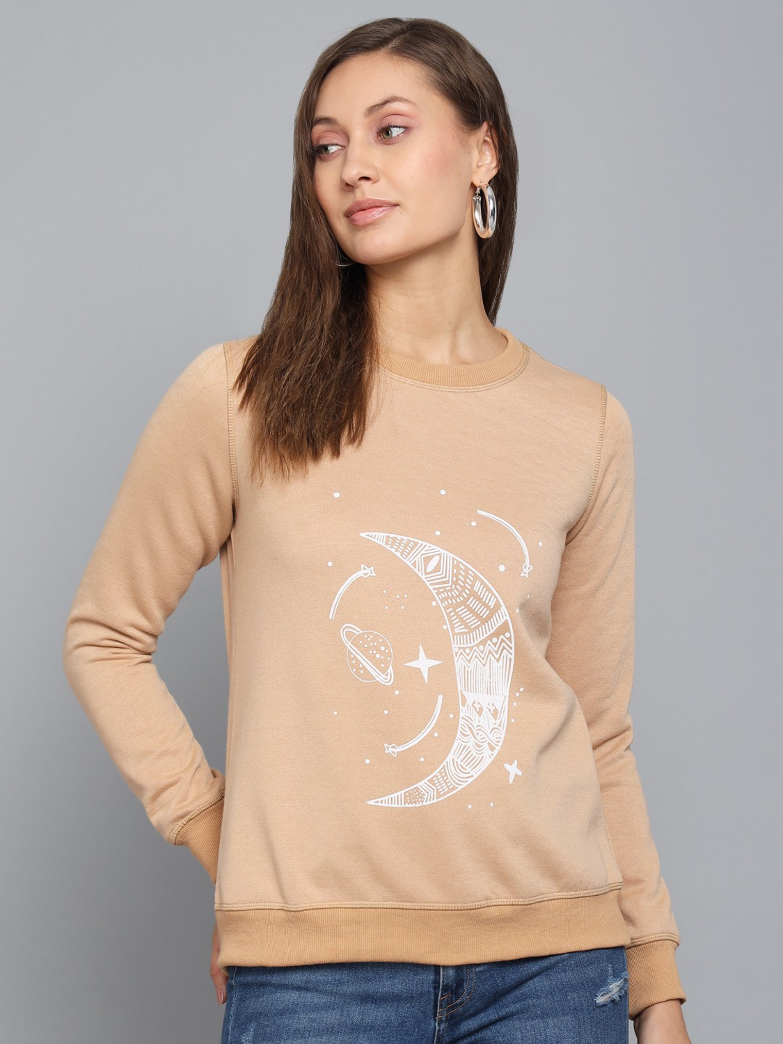 Image of KOTTY Women Full Sleeve Printed Sweatshirt
