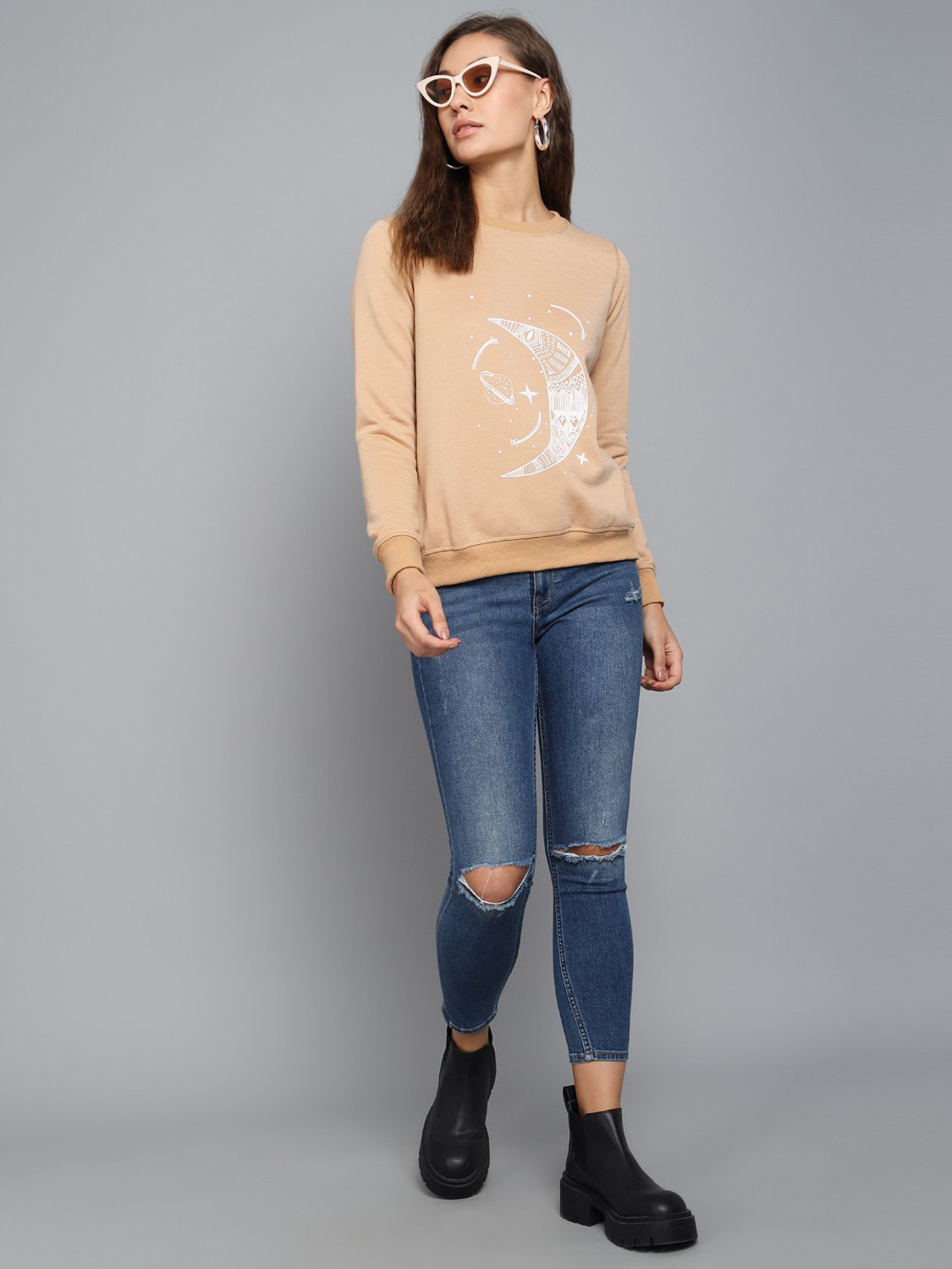 Image of KOTTY Women Full Sleeve Printed Sweatshirt